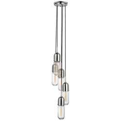 Thomas O'Brien Junio 5-Light Chandelier in Polished Nickel with Clear Glass