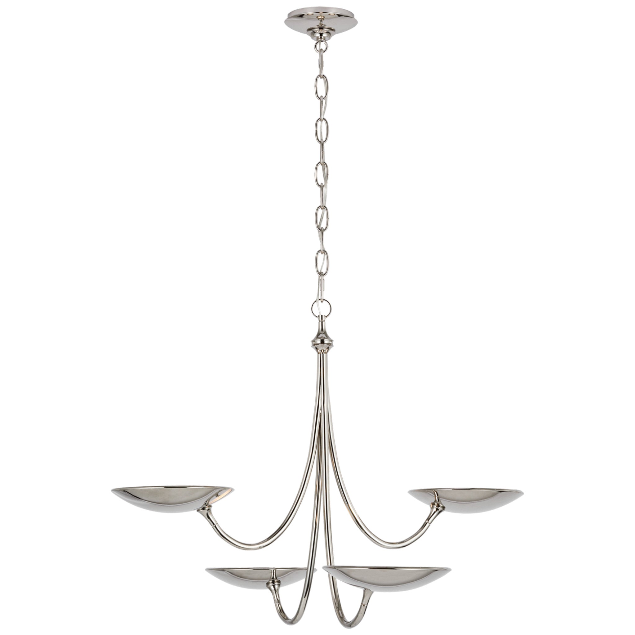 Thomas O'Brien Keira Medium Chandelier in Polished Nickel Ceiling Light W29.75" x H22"