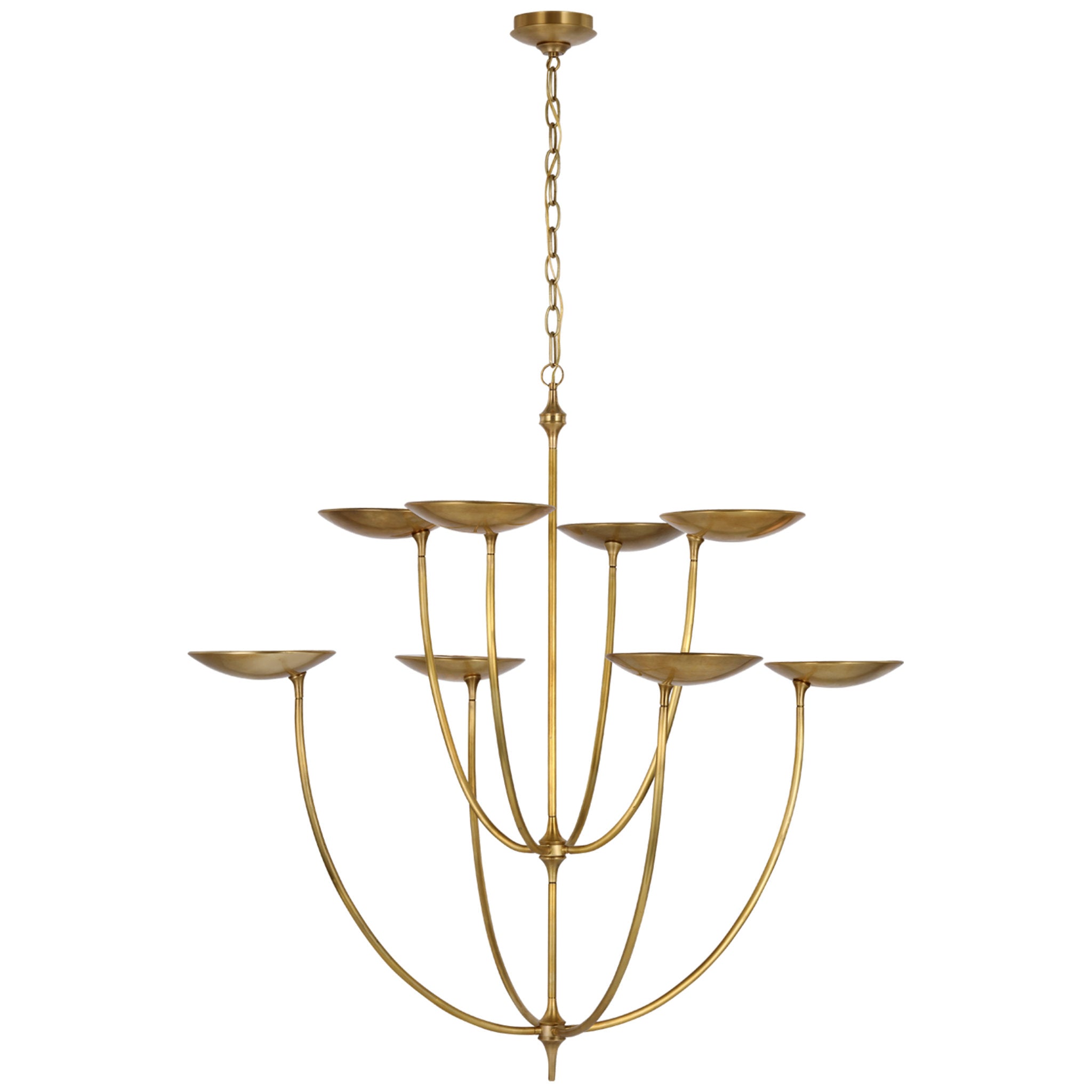 Thomas O'Brien Keira XL Chandelier in Hand-Rubbed Antique Brass