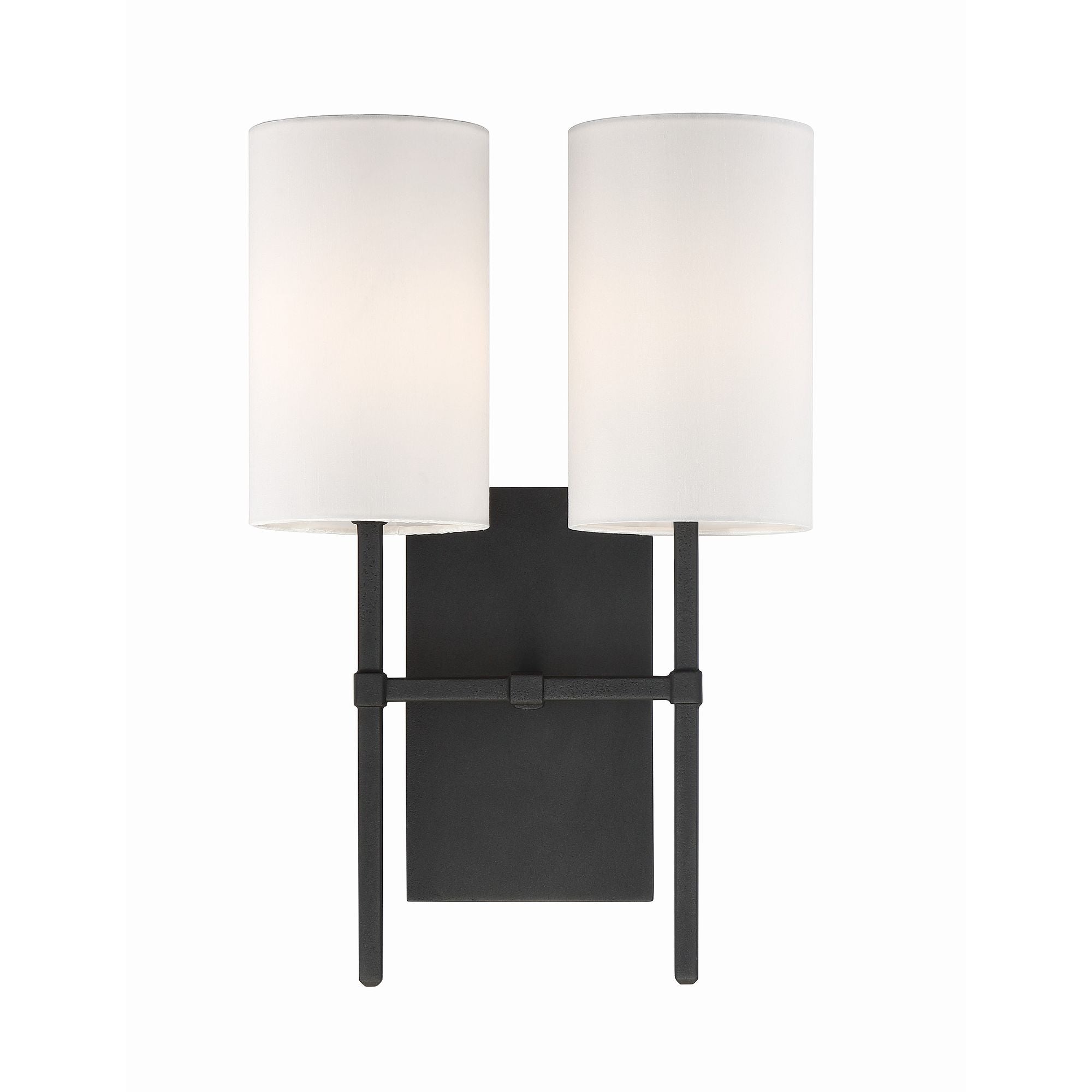 Veronica 2 Light Black Forged Wall Mount