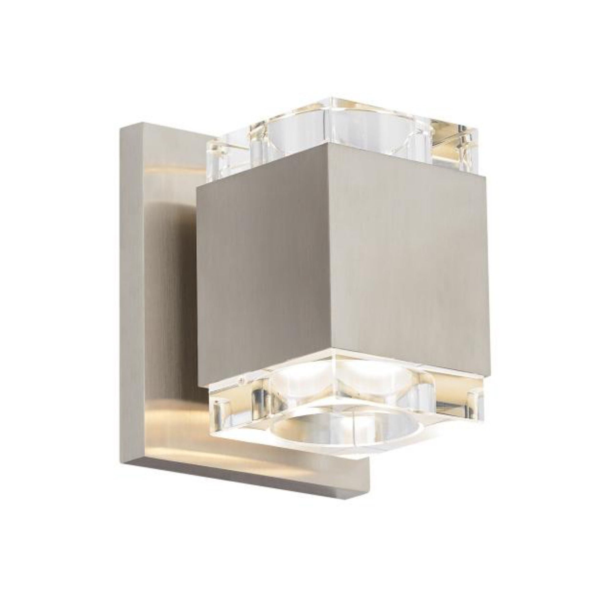 Voto Wall Square Wall Collection 1-Light LED 3000K Satin Nickel by Sean Lavin