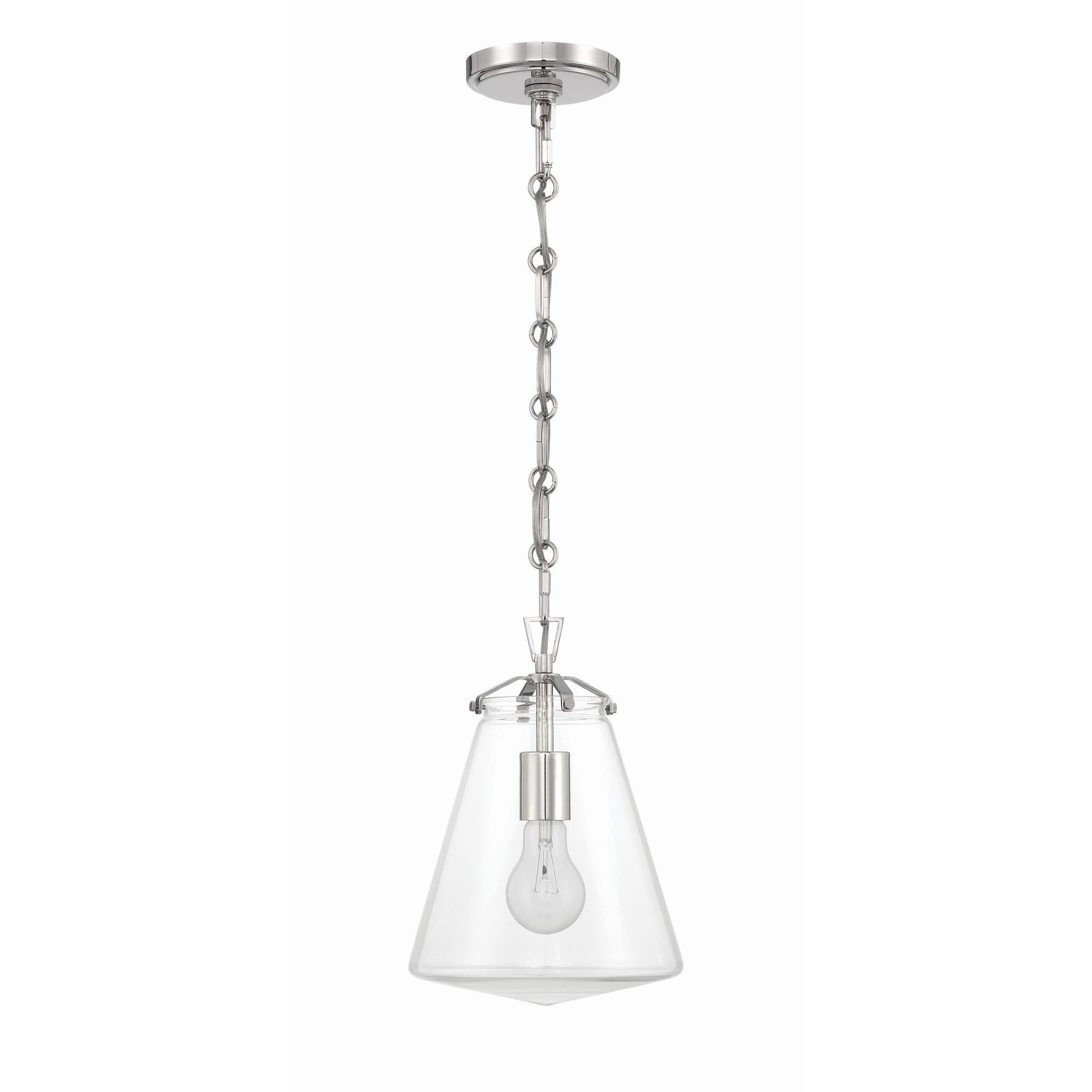 Voss 8.25'' Polished Nickel Pendant Silver 8.25"W x 11.5"H x 8.25"D
