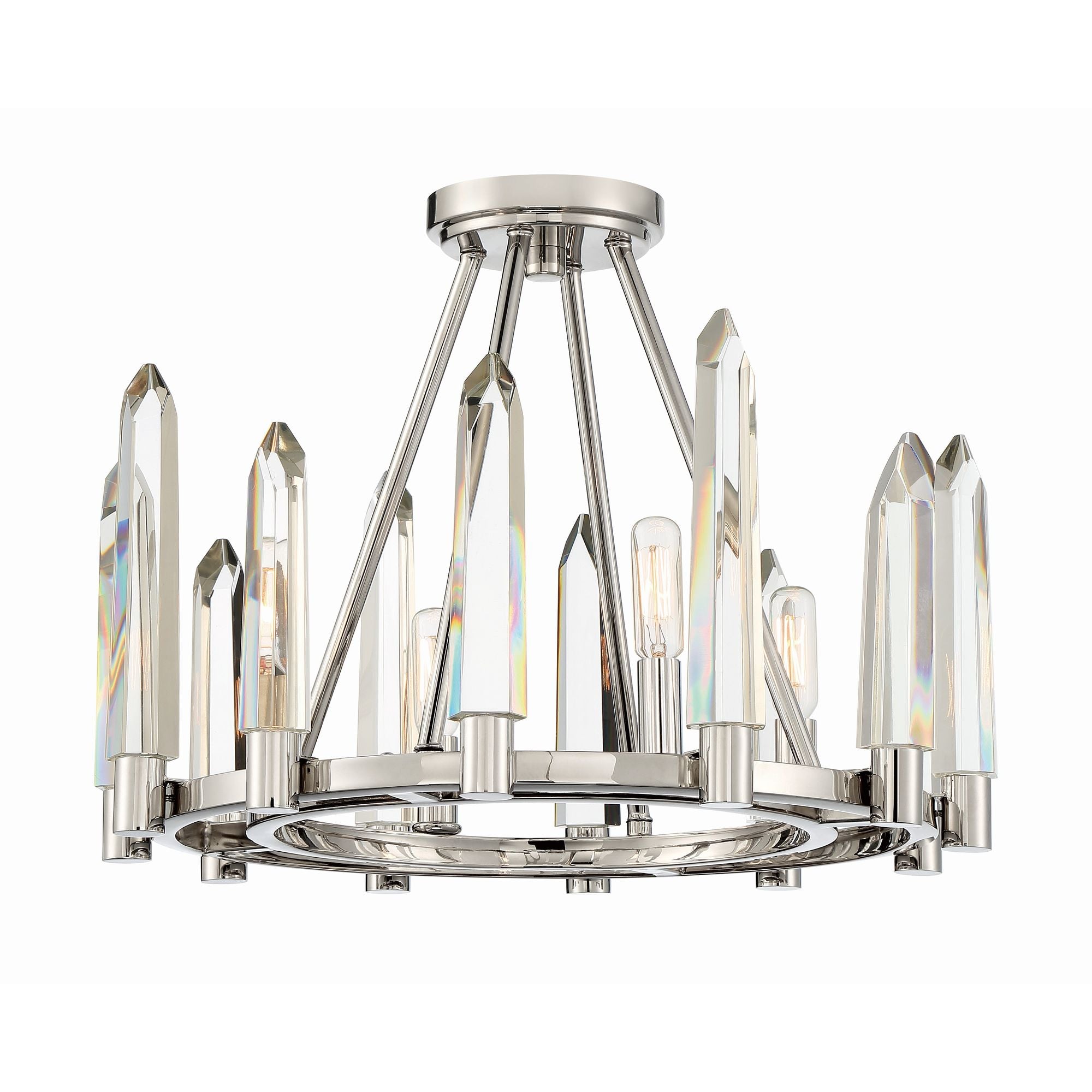 Watson 18.25'' Polished Nickel Semi Flush Mount Silver 18.25"W x 13.5"H x 18.25"D