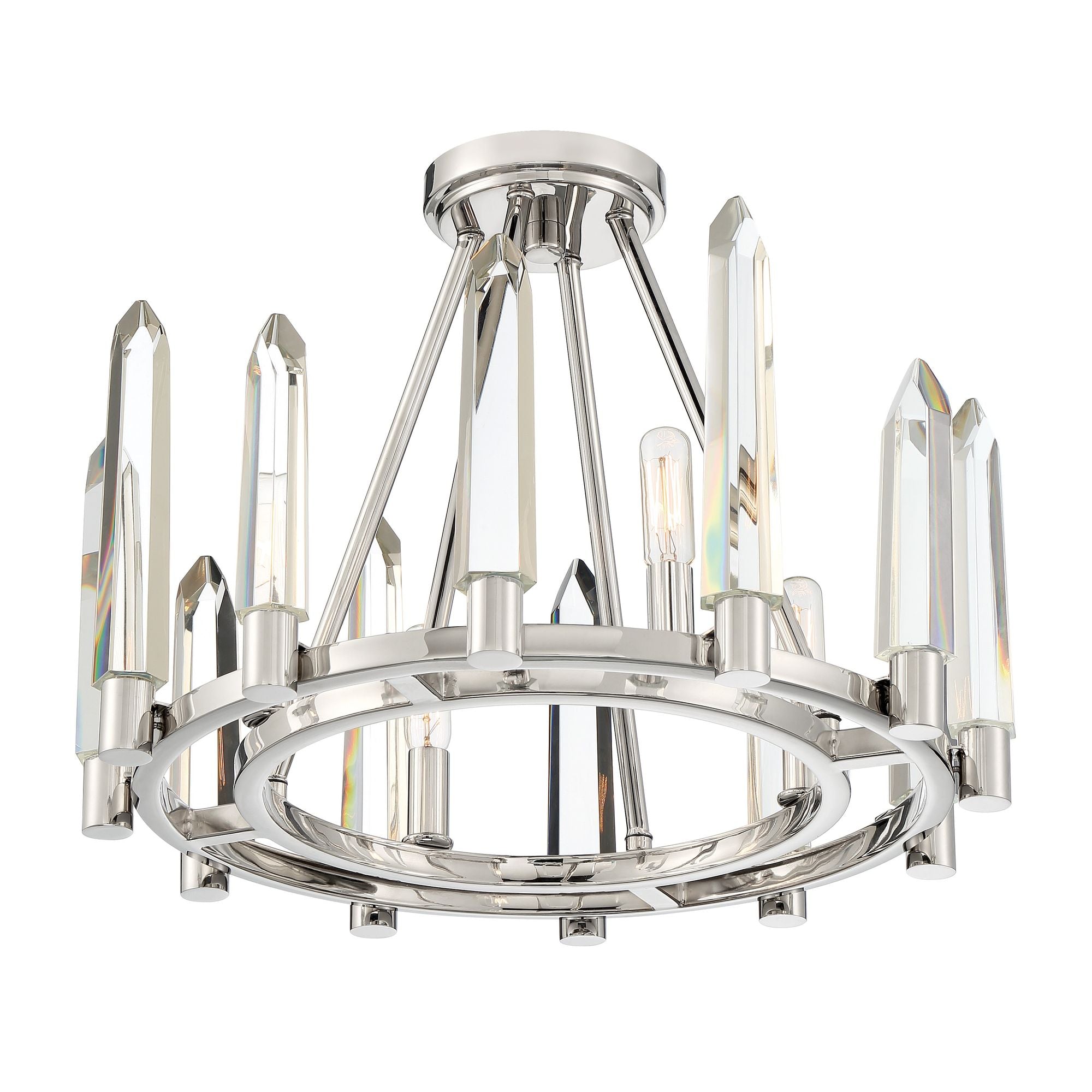 Watson 18.25'' Polished Nickel Semi Flush Mount Silver 18.25"W x 13.5"H x 18.25"D