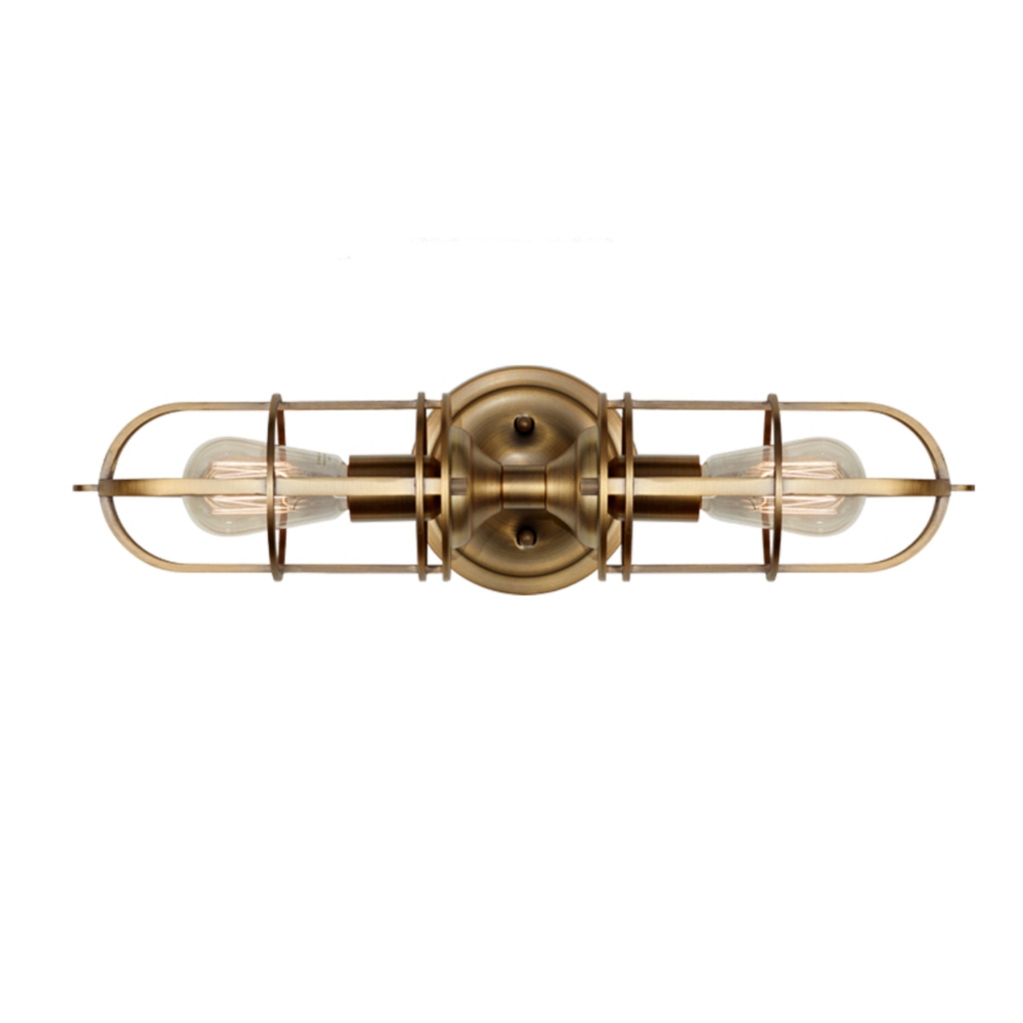 Urban Renewal 2 - Light Vanity Period Inspired Wall Bath Fixture Dark Sky 5.5" Width 20.25" Height Steel Round Antique Brass Shade in