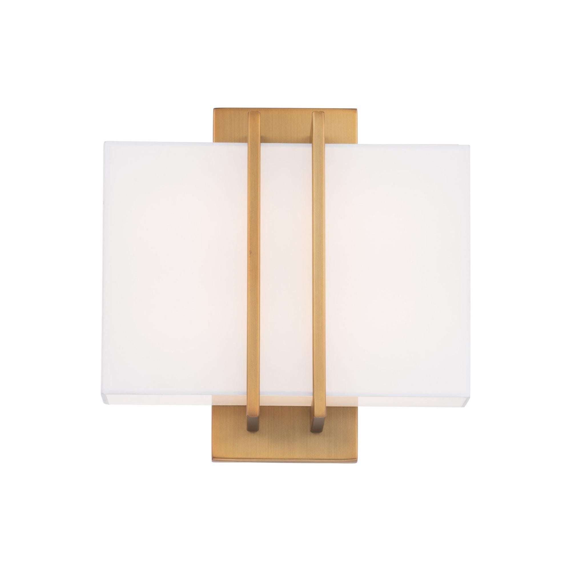 Downton 11in LED Wall Light 3-CCT 2700K-3000K-3500K Set to 3500K in Aged Brass