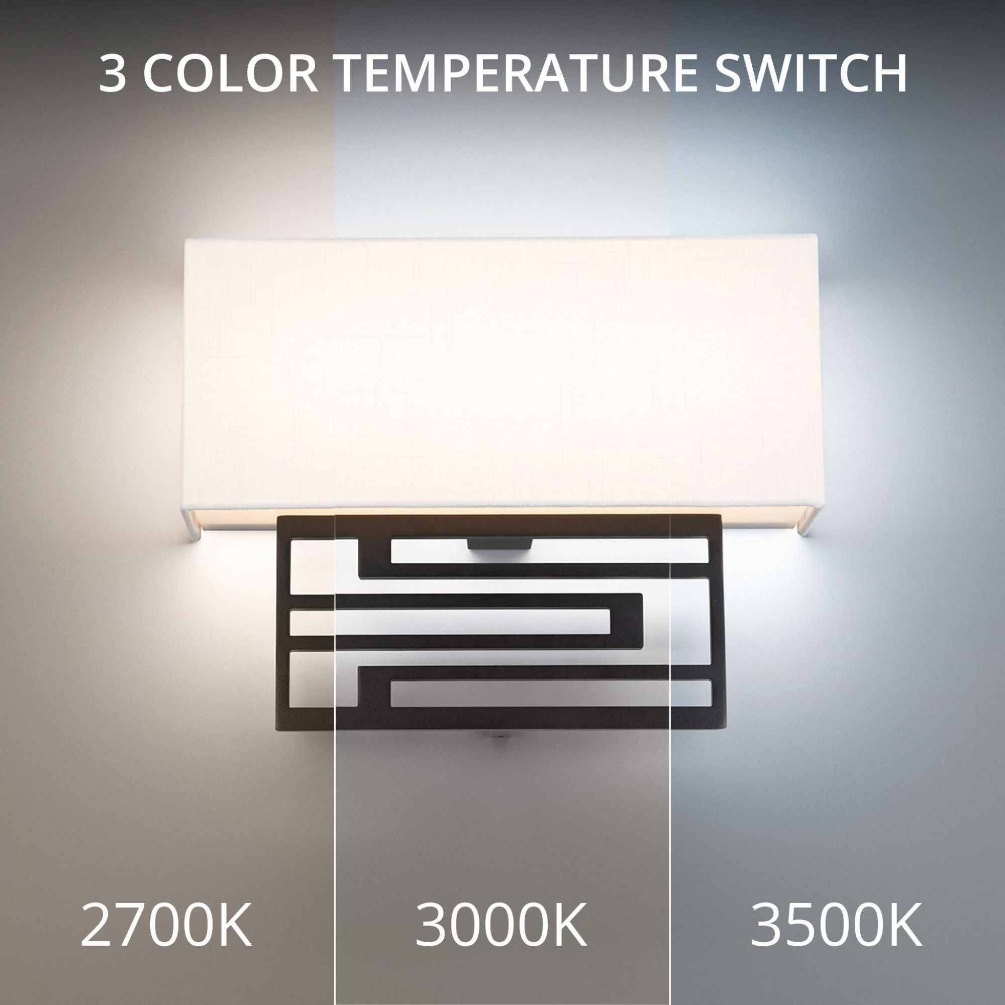 Vander 14in LED Wall Sconce 3-CCT 2700K-3000K-3500K Set to 2700K in Black