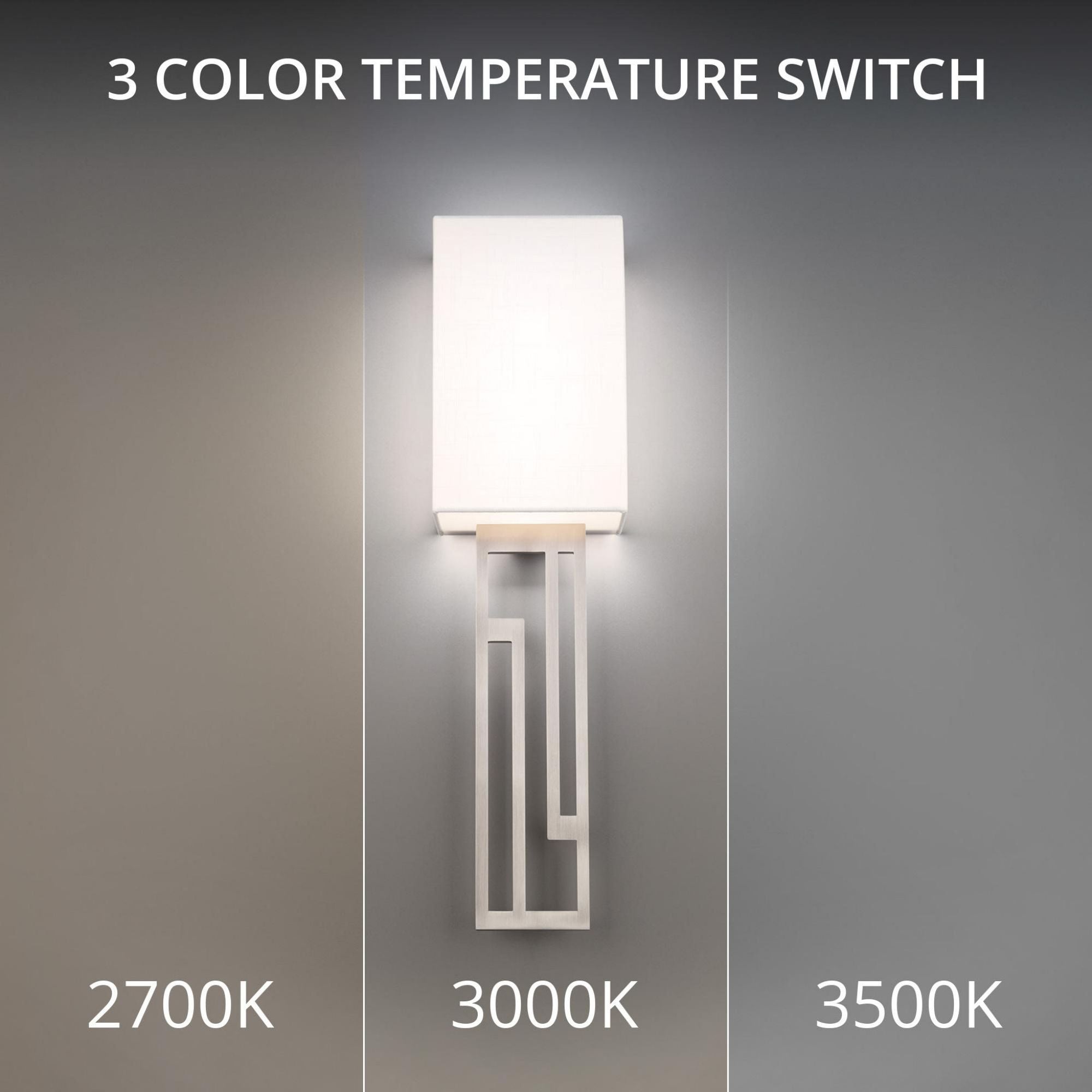 Vander 6in LED Wall Sconce 3-CCT 2700K-3000K-3500K Set to 2700K in Brushed Nickel