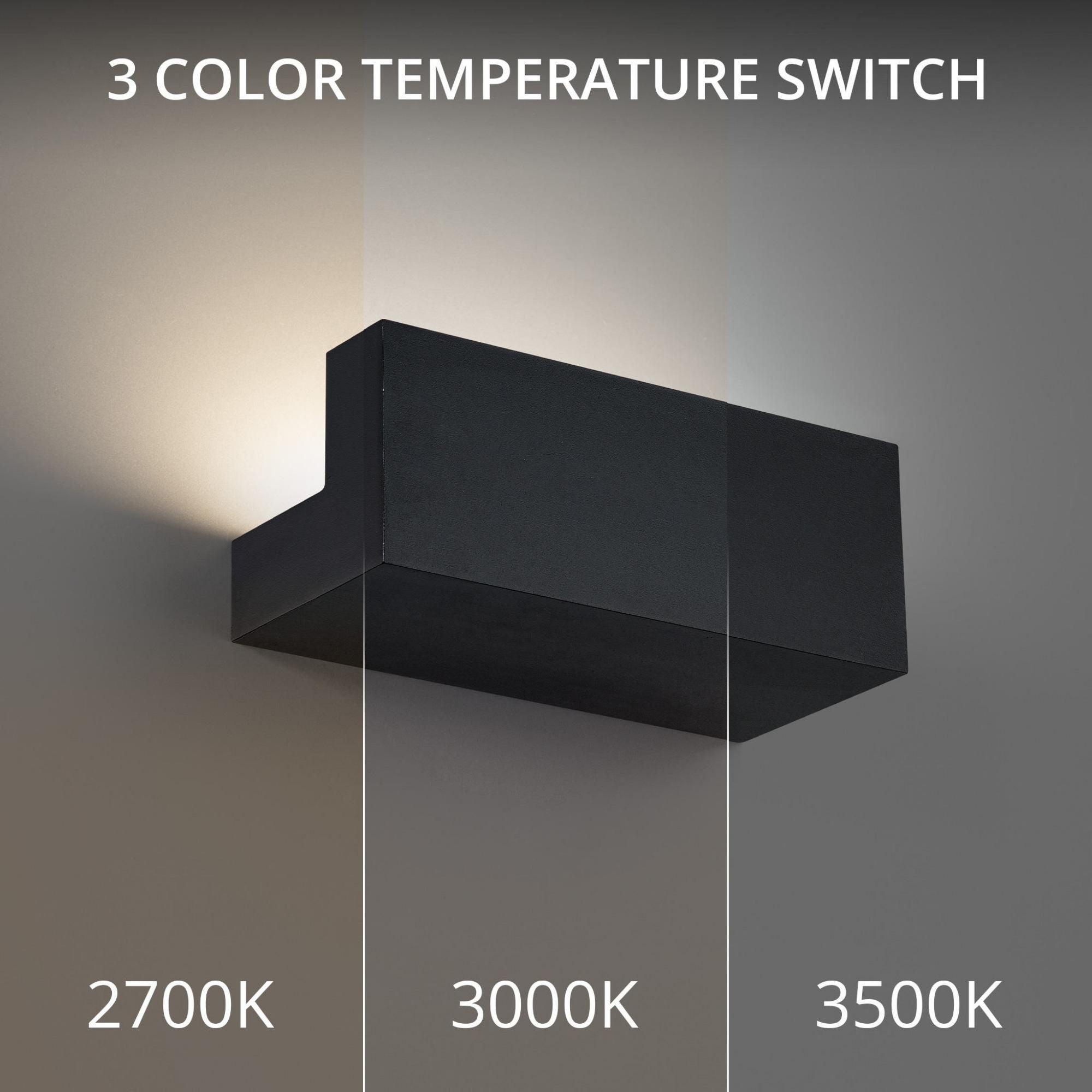 Bantam 9in LED Wall Light 3-CCT 2700K-3000K-3500K Set to 3500K in Black