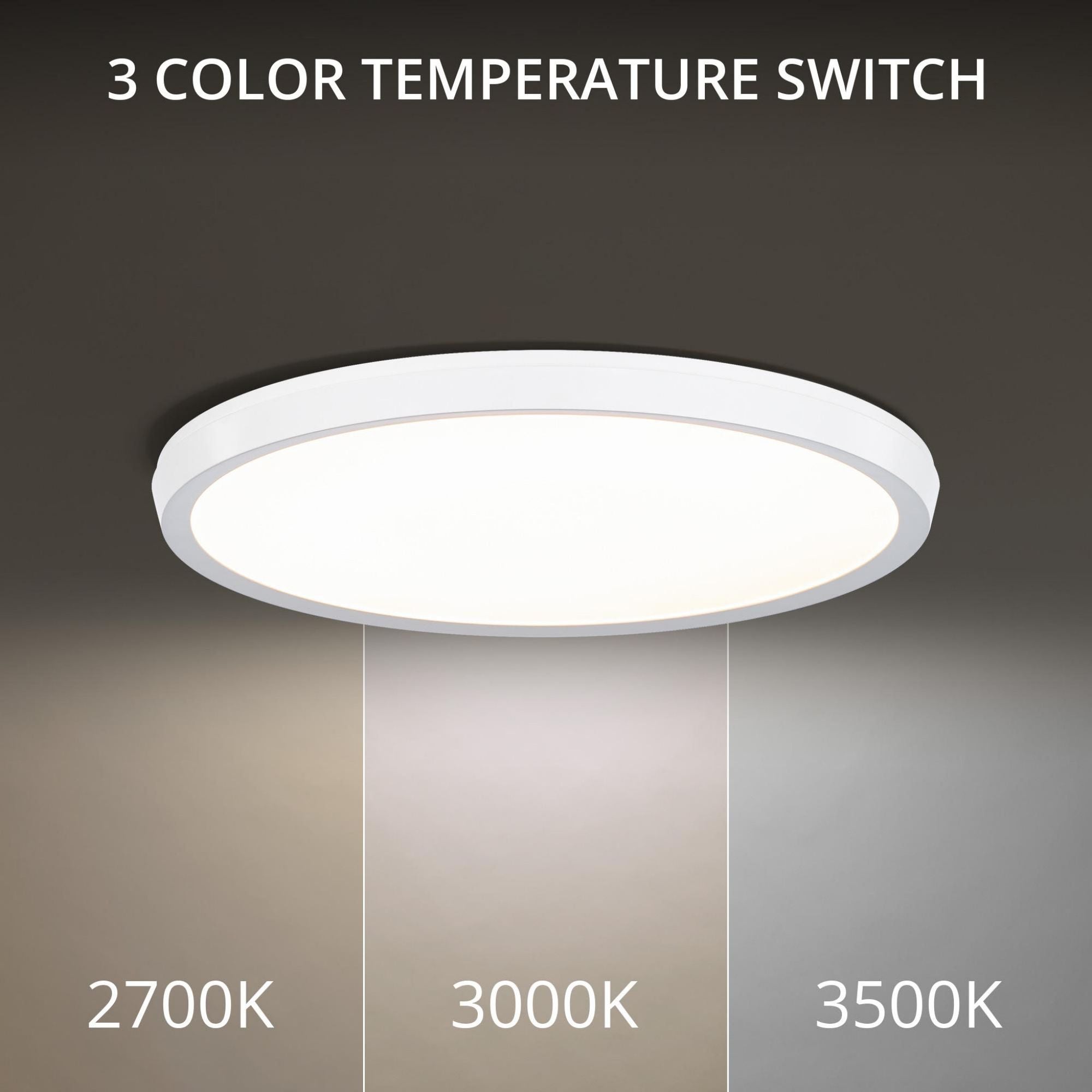Argo 15in LED Round Flush Mount 3-CCT 2700K-3000K-3500K Set to 3000K in White