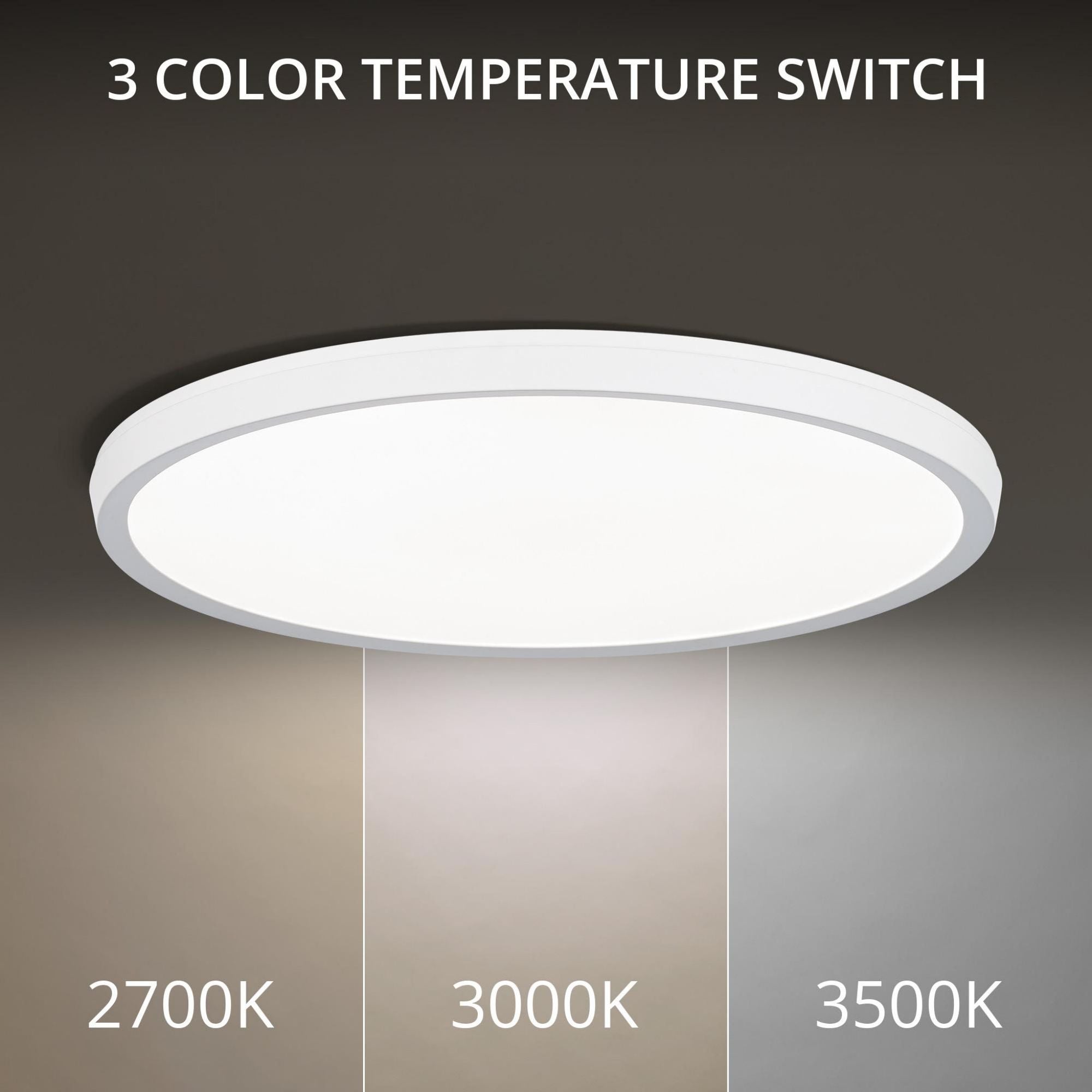 Argo 19in LED Round Flush Mount 3-CCT 2700K-3000K-3500K Set to 2700K in White