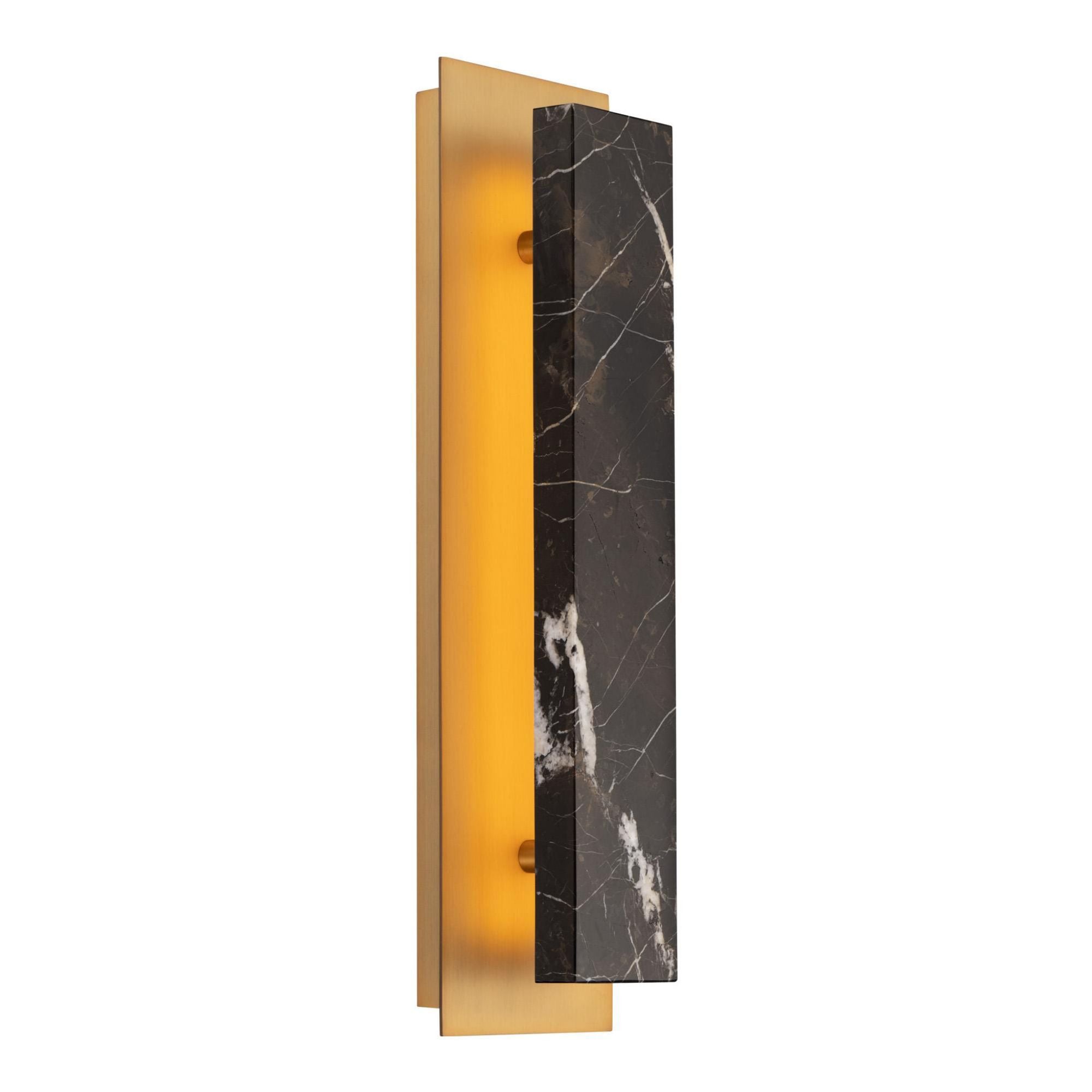 Zurich 18in LED Wall Sconce 3000K in Black with Aged Brass