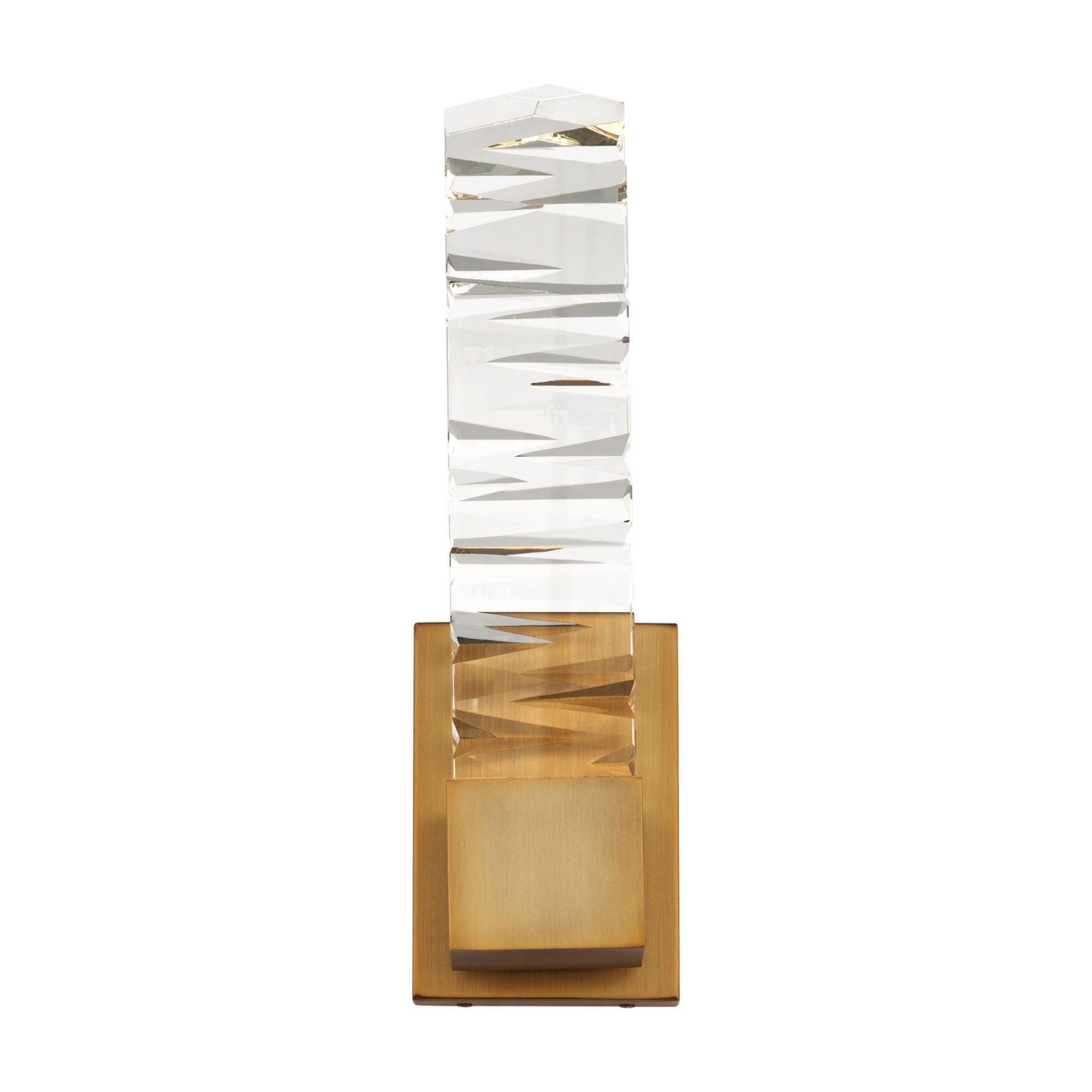 Juliet 15in LED Wall Sconce 3500K with K-9 Faceted Crystal in Aged Brass