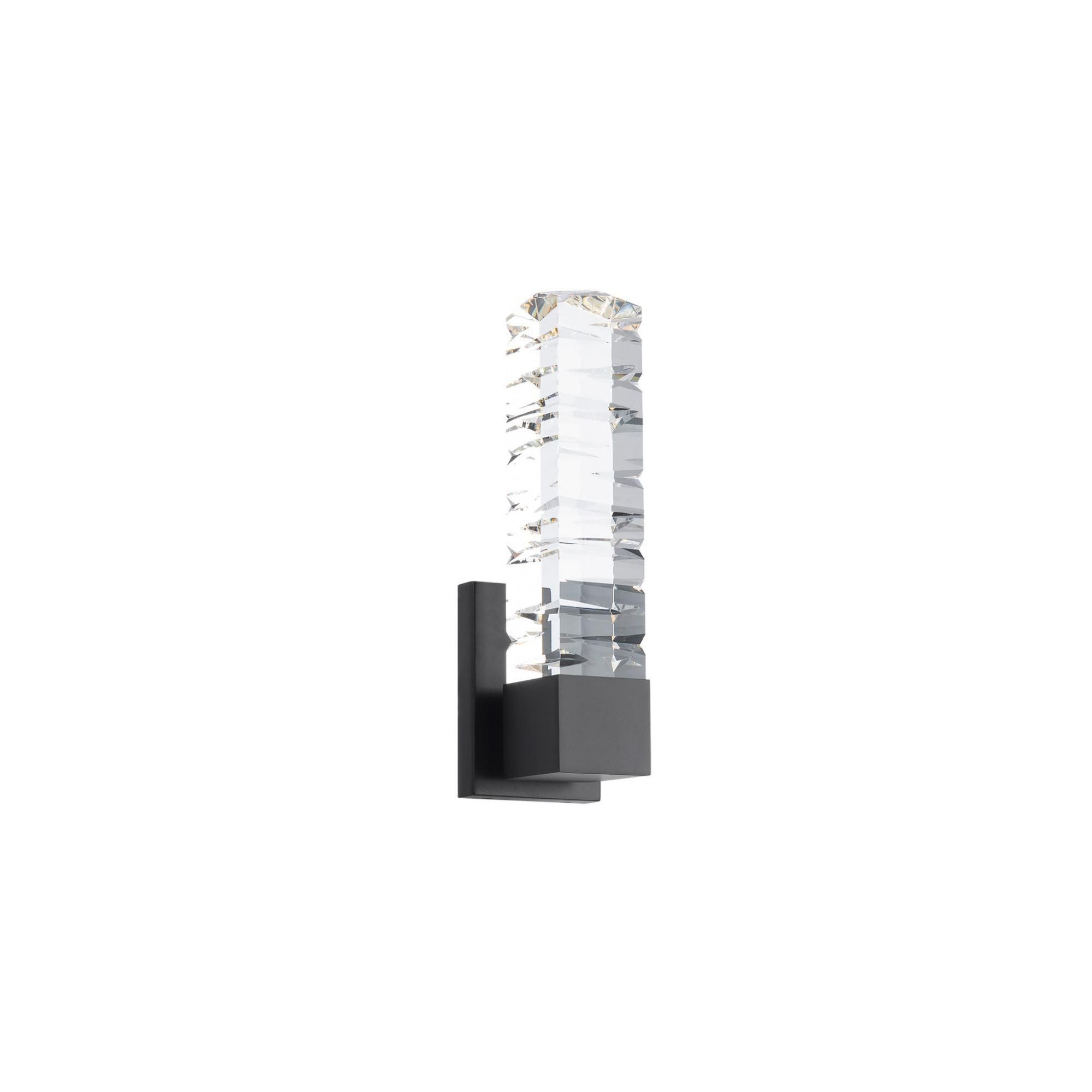 Juliet 15in LED Wall Sconce 3500K with K-9 Faceted Crystal in Black