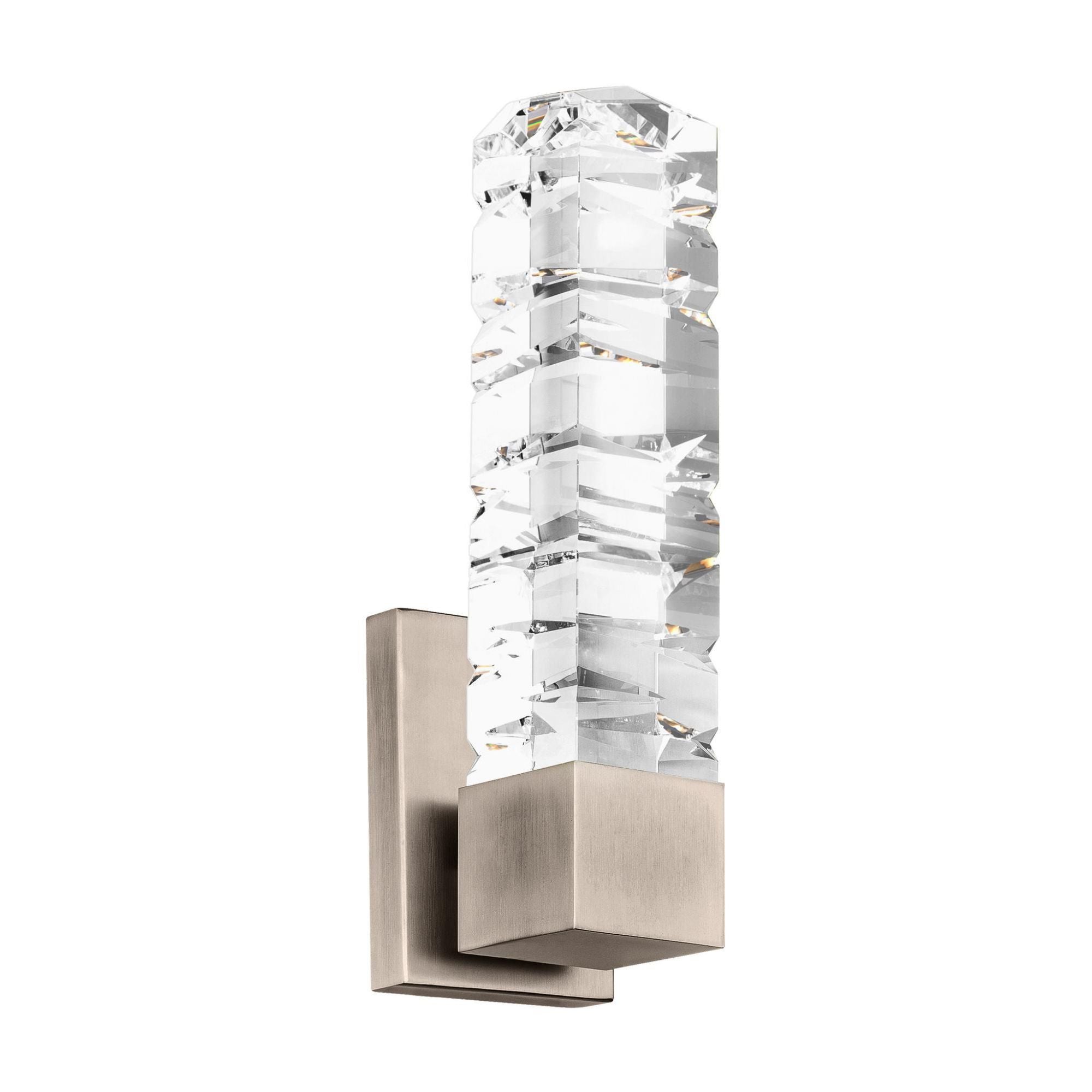 Juliet 15in LED Wall Sconce 3500K with K-9 Faceted Crystal in Brushed Nickel