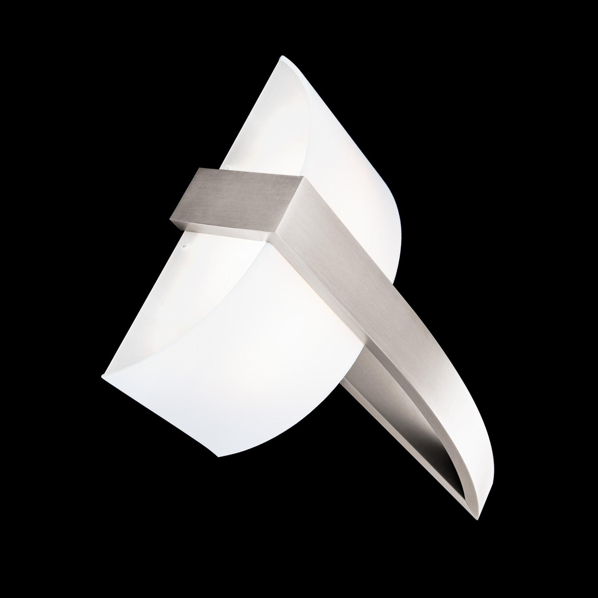 Curvana 20in LED Wall Light 3000K with White Fabric Shade in Brushed Nickel Hardware