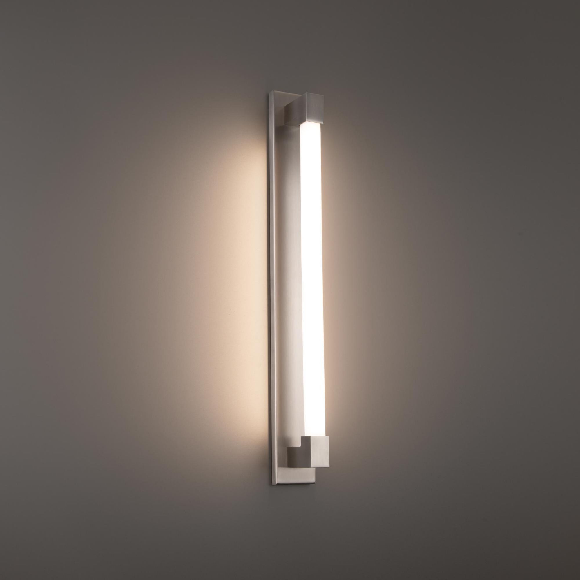Barre 27in LED Bath Vanity & Wall Light 3-CCT 2700K-3000K-3500K Set to 2700K in Brushed Nickel