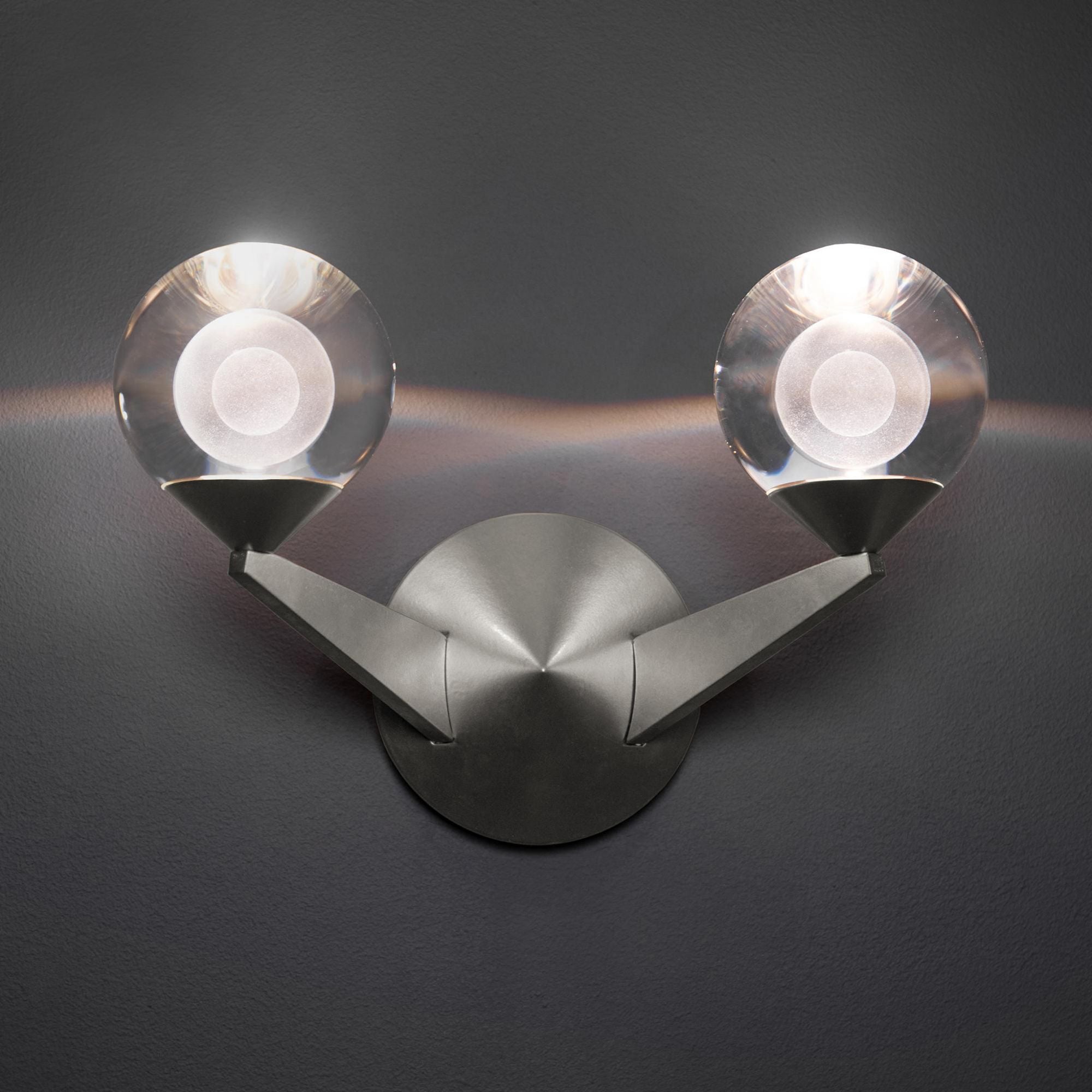 Double Bubble 15in LED 2 Light Wall Sconce 3000K in Satin Nickel