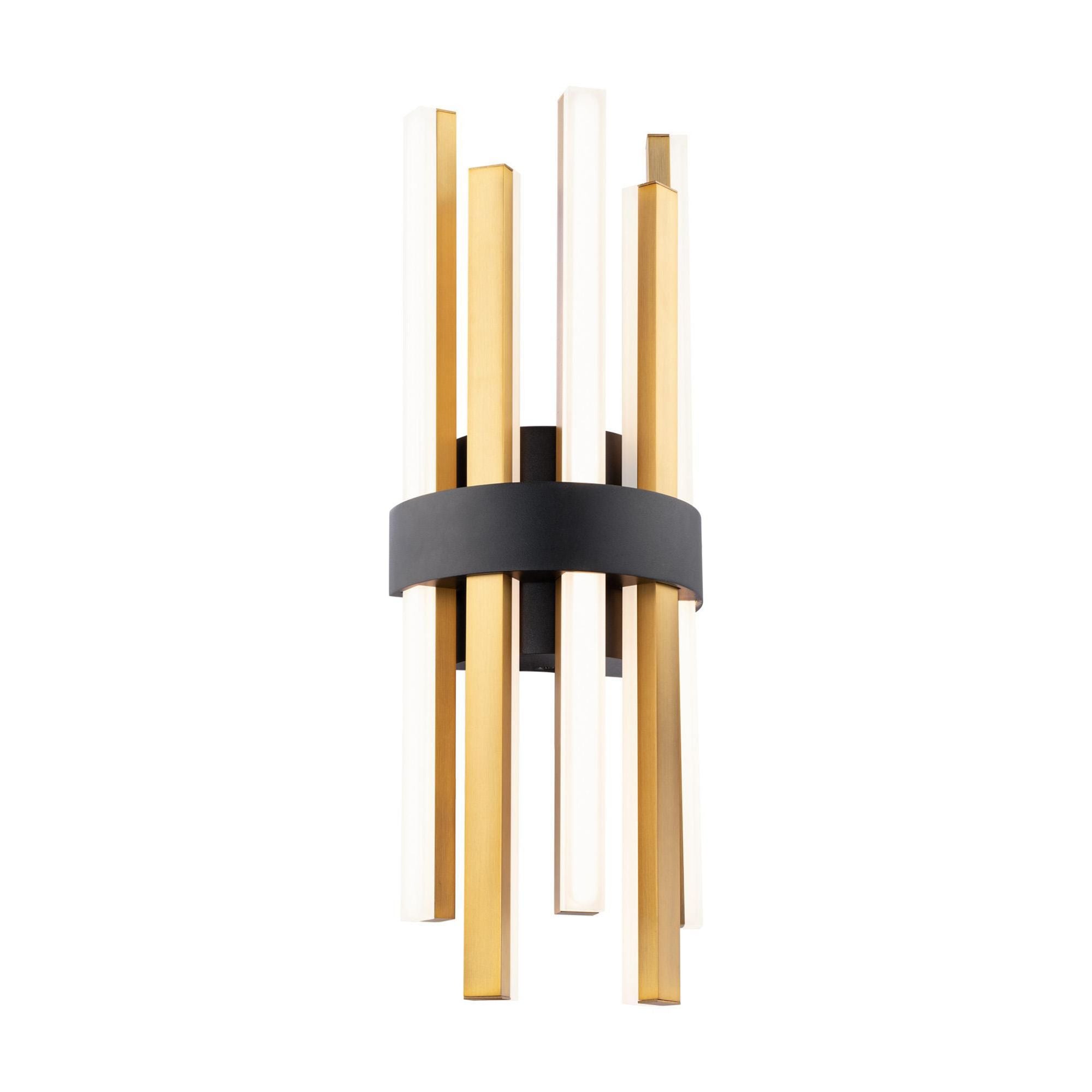 Harmonix 7in LED Wall Sconce 3000K in Black with Aged Brass