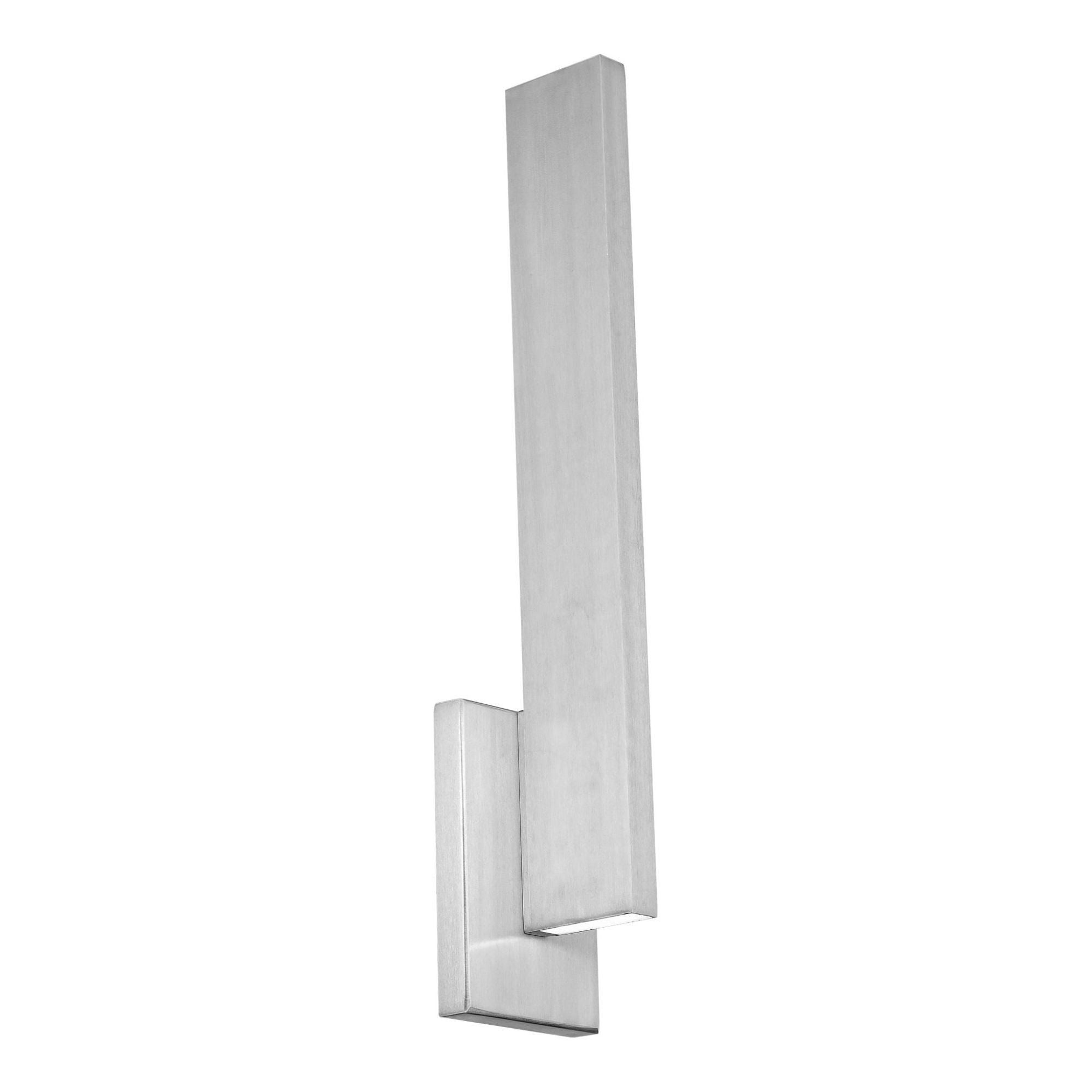 Mako 22in LED Indoor or Outdoor Wall Light 3-CCT 3000K-3500K-4000K Set to 3500K in Brushed Aluminum