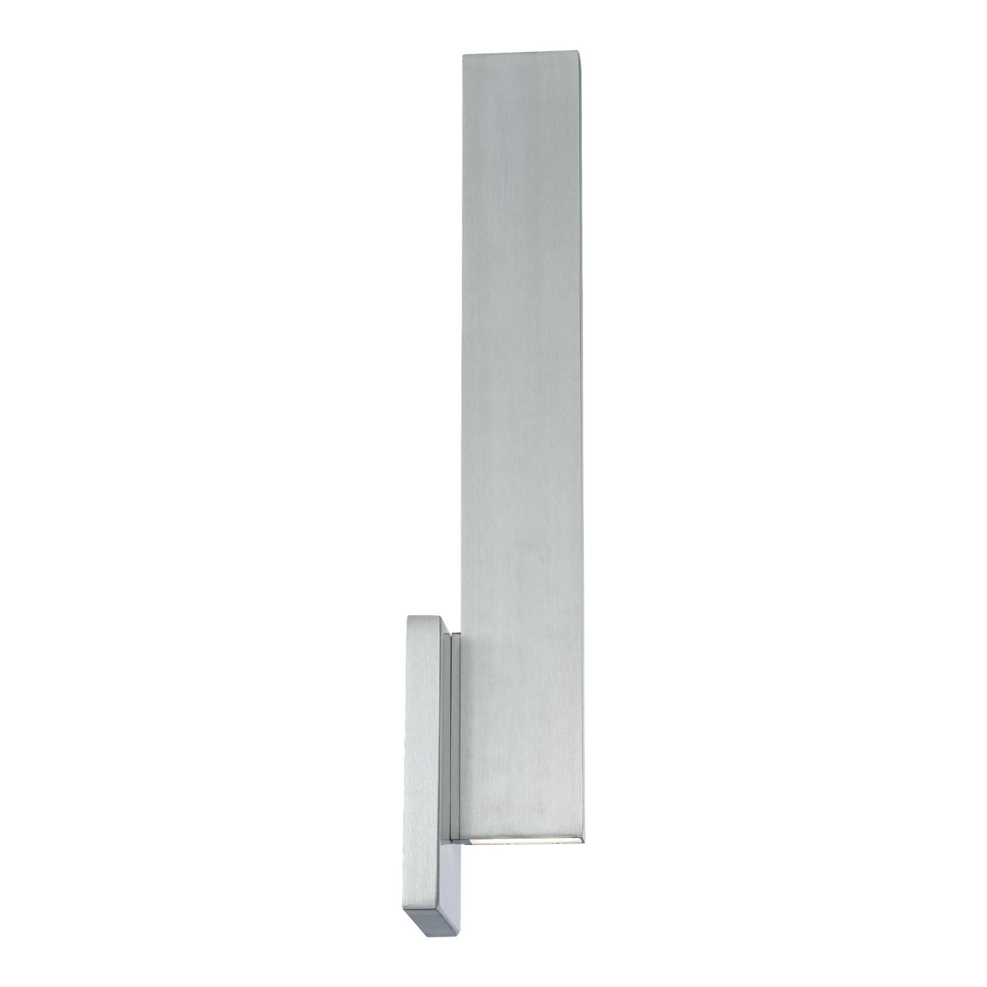 Mako 22in LED Indoor or Outdoor Wall Light 3-CCT 3000K-3500K-4000K Set to 3500K in Brushed Aluminum