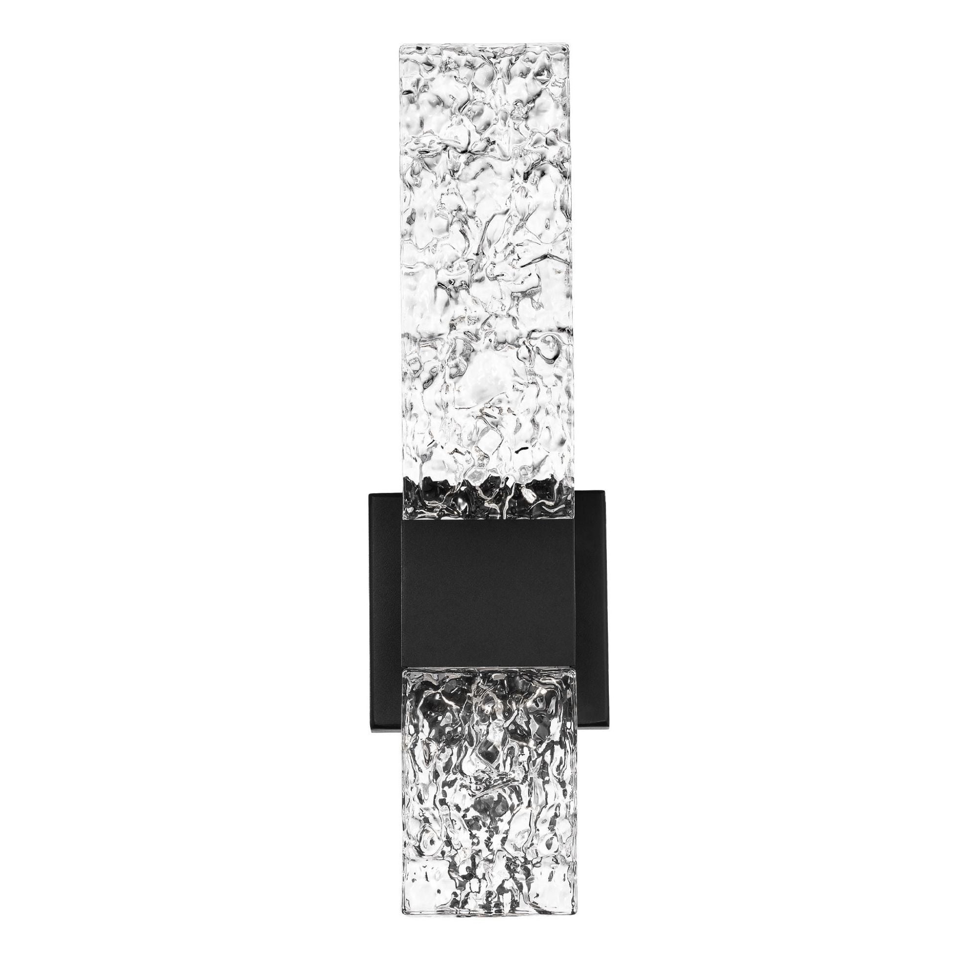 Reflect 18in LED Indoor or Outdoor Wall Light 3000K with Artisan Pressed Glass in Black