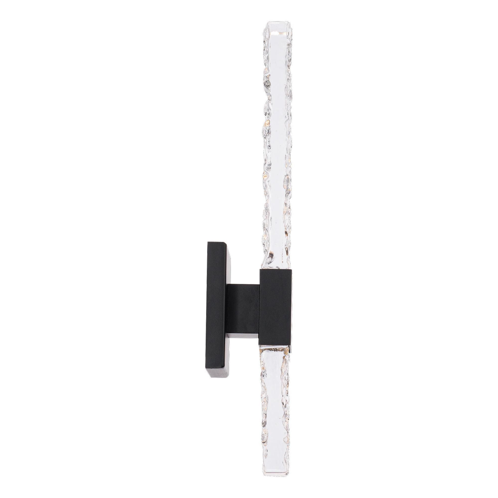 Reflect 18in LED Indoor or Outdoor Wall Light 3000K with Artisan Pressed Glass in Black
