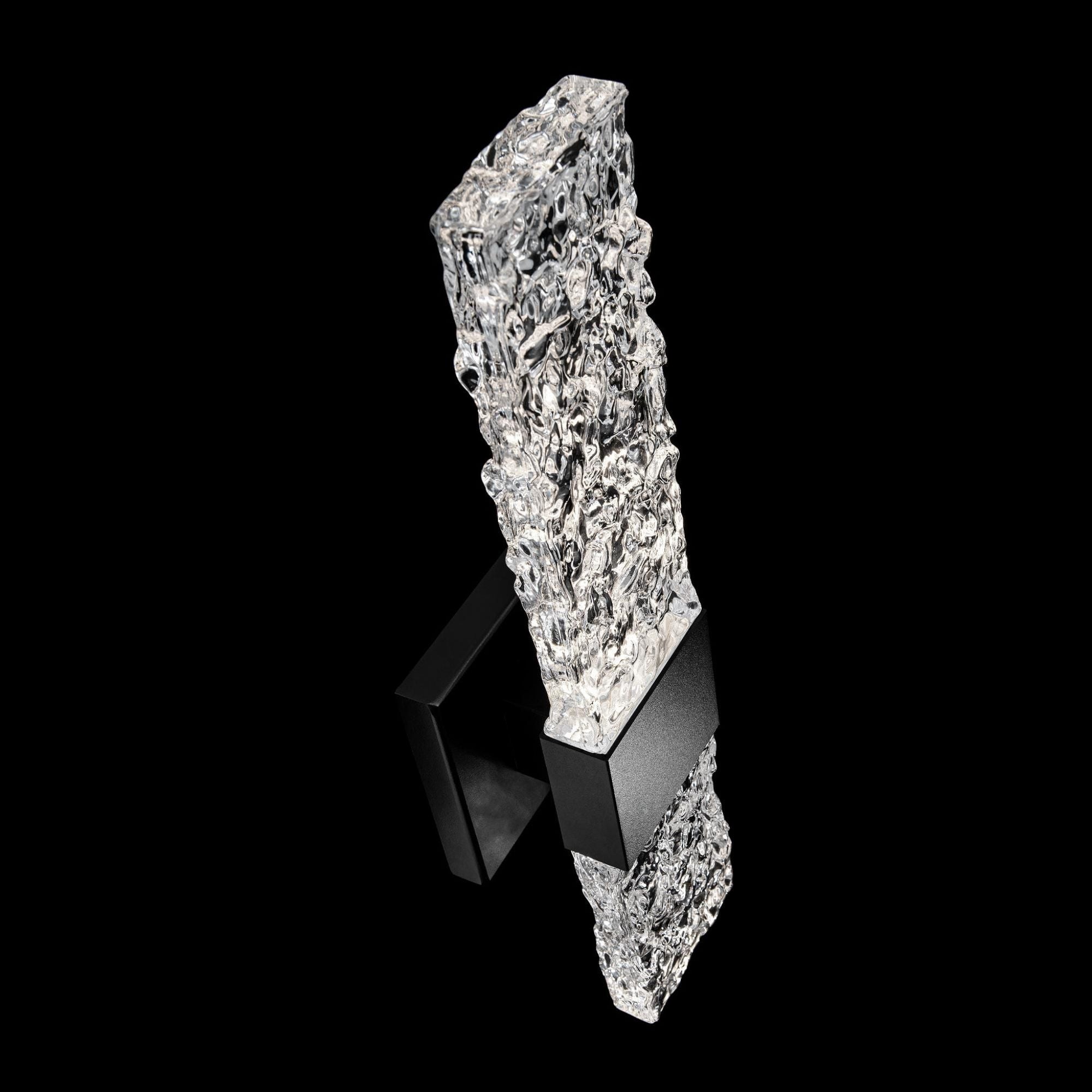 Reflect 18in LED Indoor or Outdoor Wall Light 3000K with Artisan Pressed Glass in Black