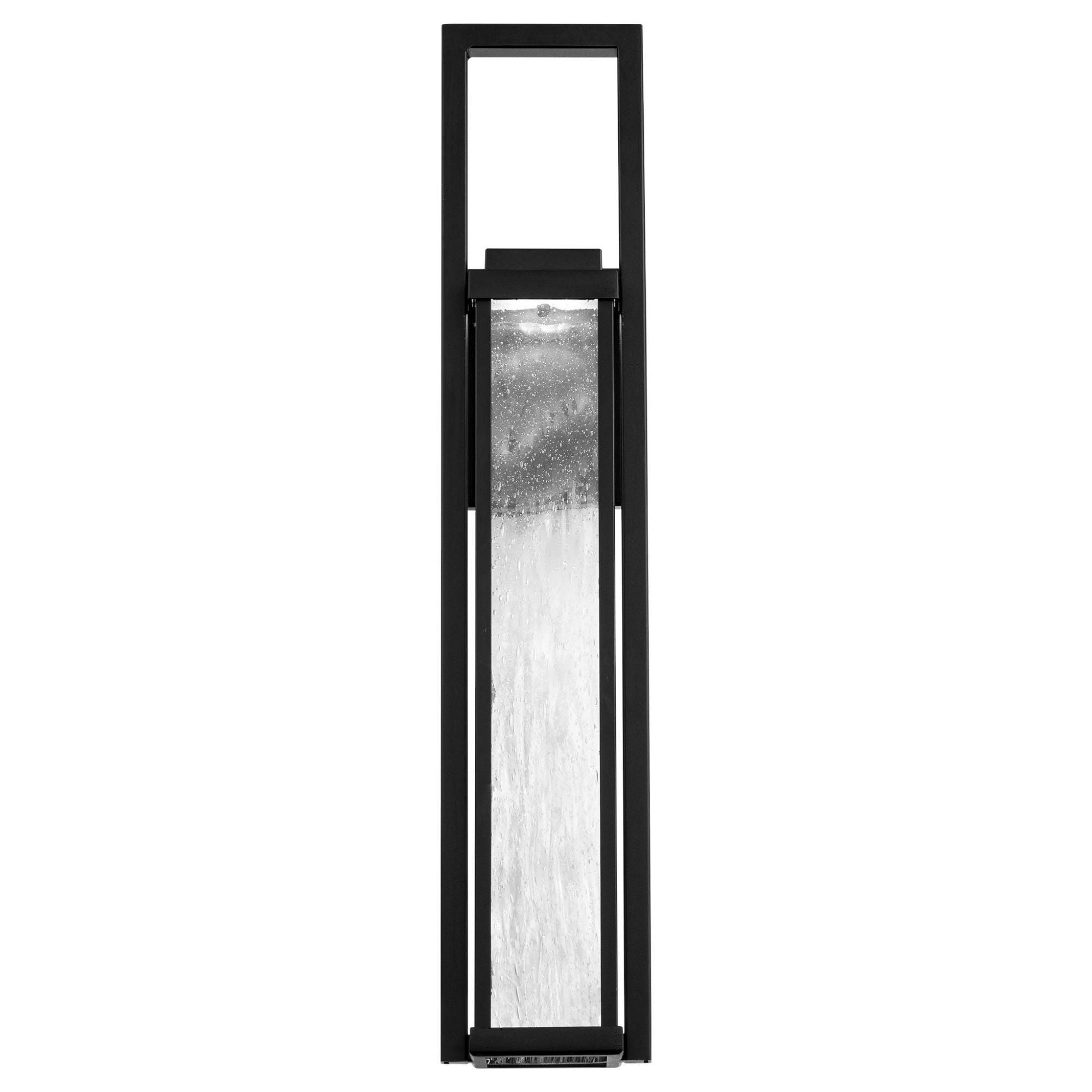 Revere 25in LED Indoor or Outdoor Wall Lantern 3000K with Seeded Hammered Glass in Black