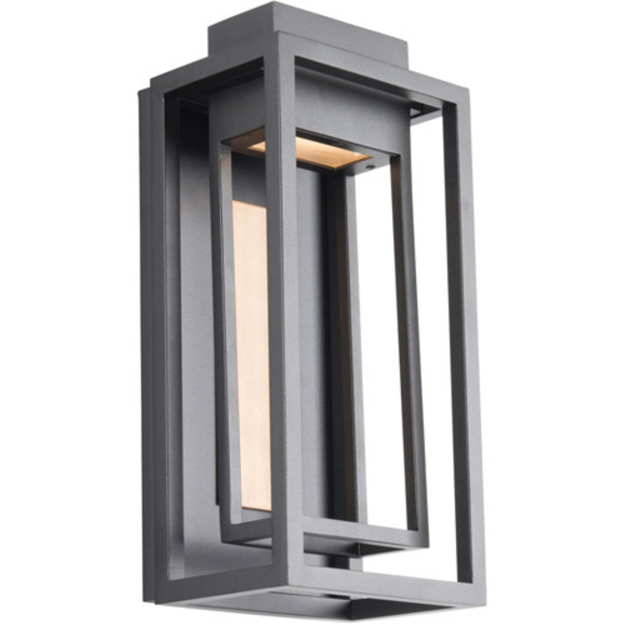 Modern Forms WS-W57014-BK/AB 3000K 5.5 Watt Dorne LED Outdoor Wall Light in Black & Aged Brass