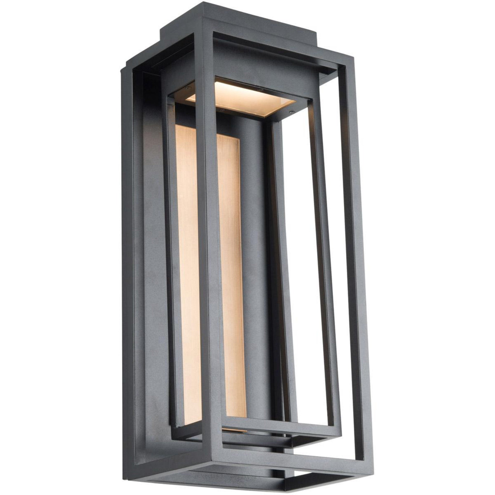 Modern Forms WS-W57018-BK/AB 3000K 8 Watt Dorne LED Outdoor Wall Light in Black & Aged Brass