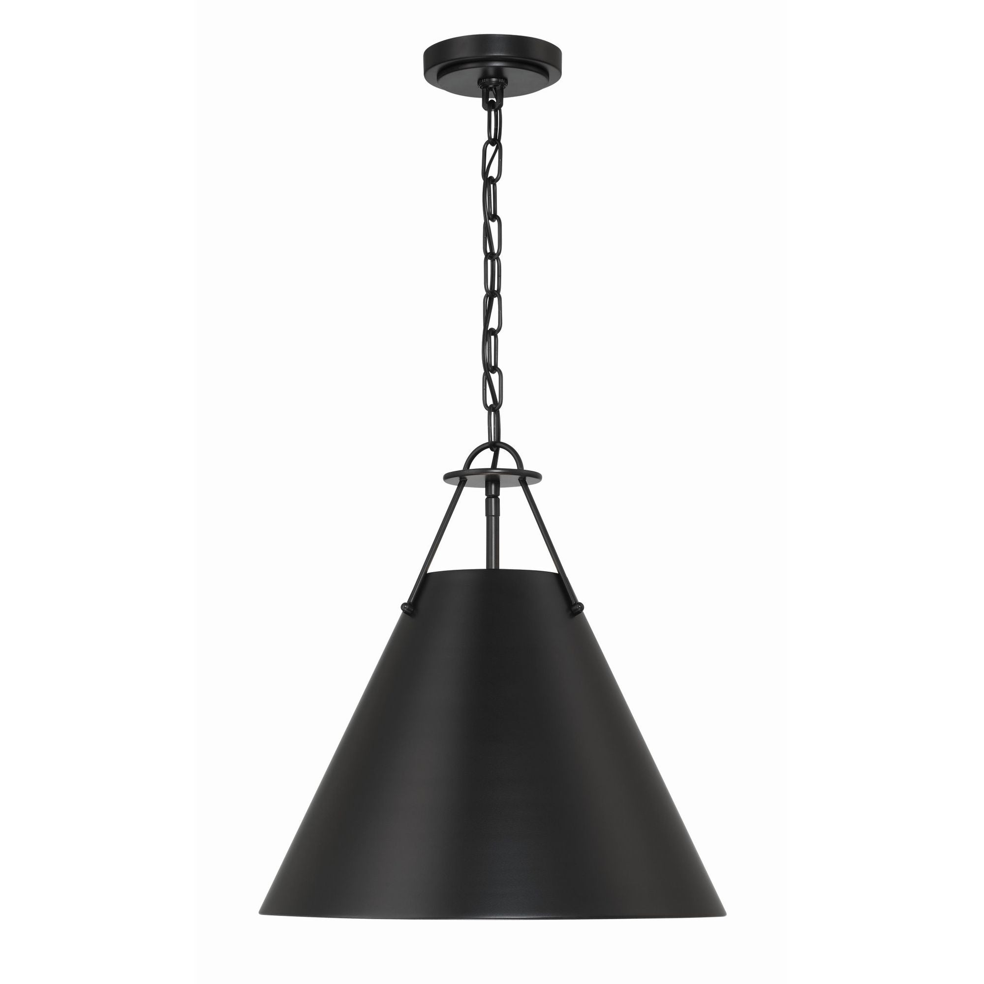 Xavier 3 Light Matte Black Pendant Steel Shade 16"W x 16.5"H x 16"D