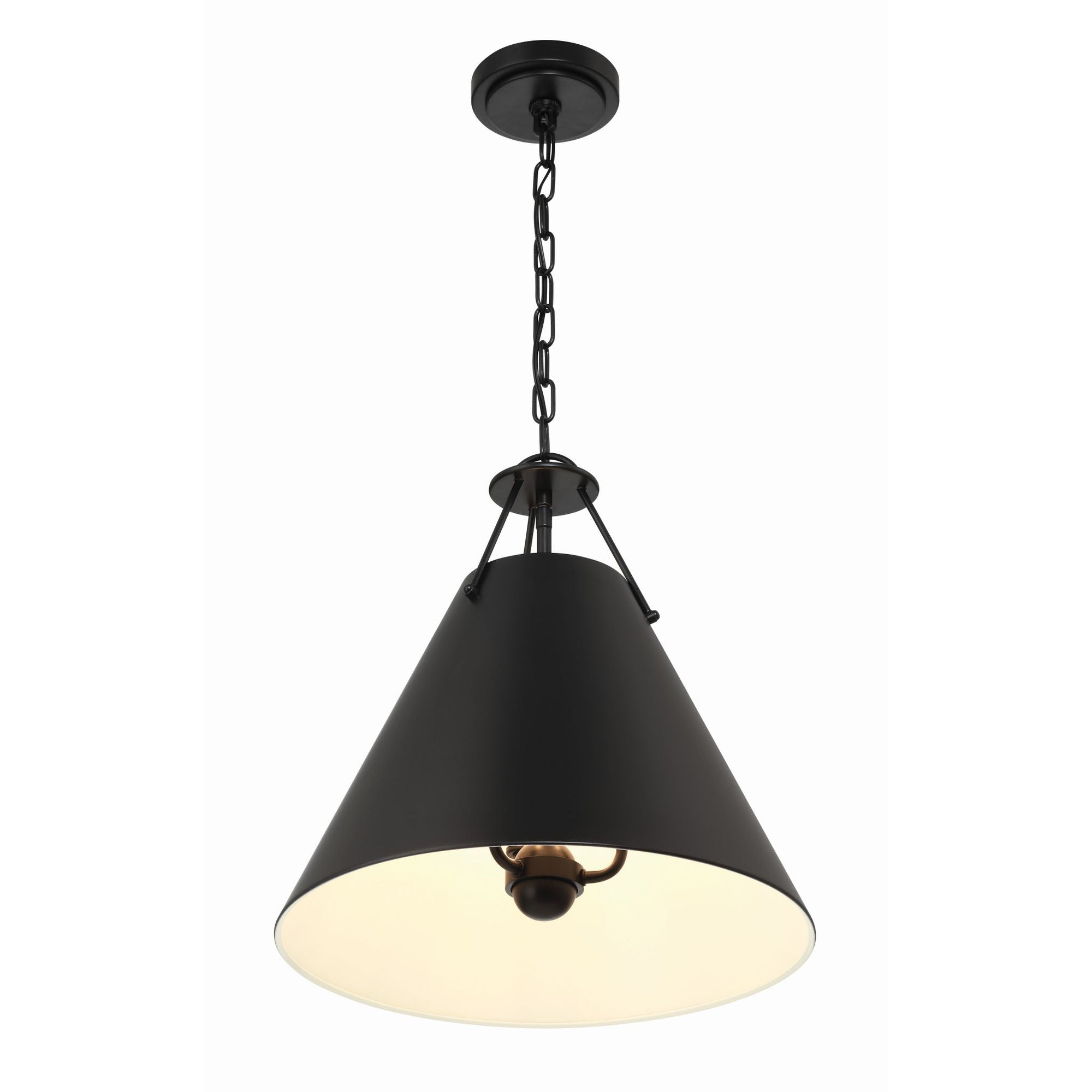 Xavier 3 Light Matte Black Pendant Steel Shade 16"W x 16.5"H x 16"D