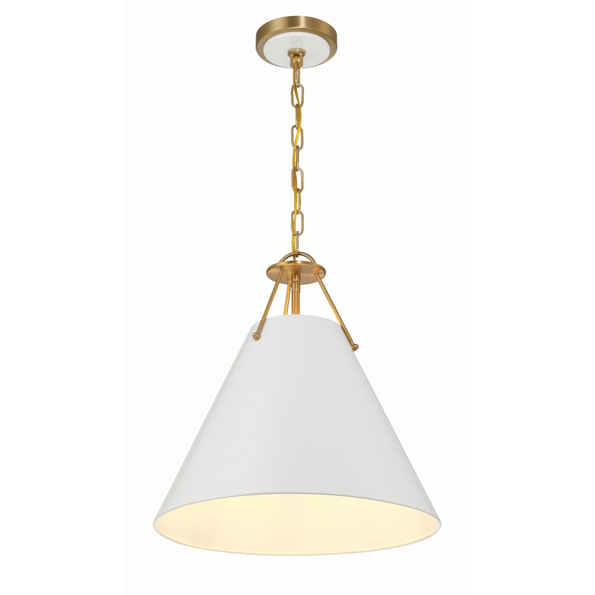 Xavier 3 Light Vibrant Gold Pendant Steel Shade 16"W x 16.5"H x 16"D