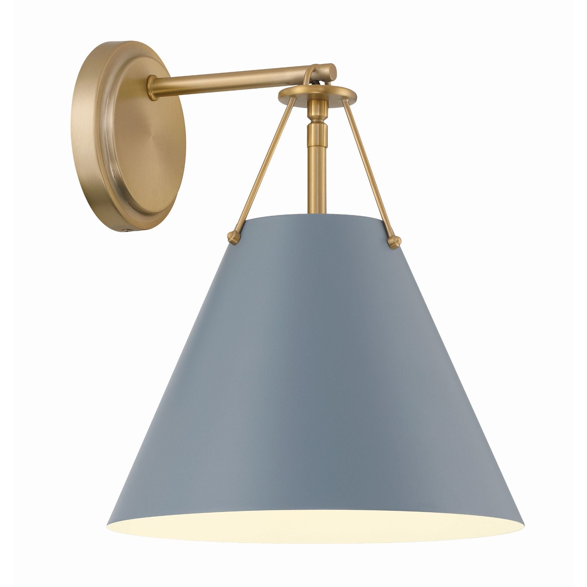 Xavier 1 Light Vibrant Gold + Blue Sconce Steel Shade 10"W x 12.5"H x 10.5"D