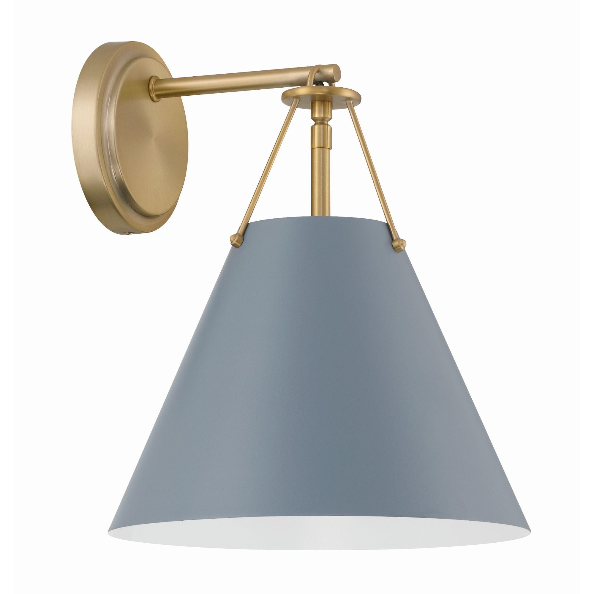 Xavier 1 Light Vibrant Gold + Blue Sconce Steel Shade 10"W x 12.5"H x 10.5"D