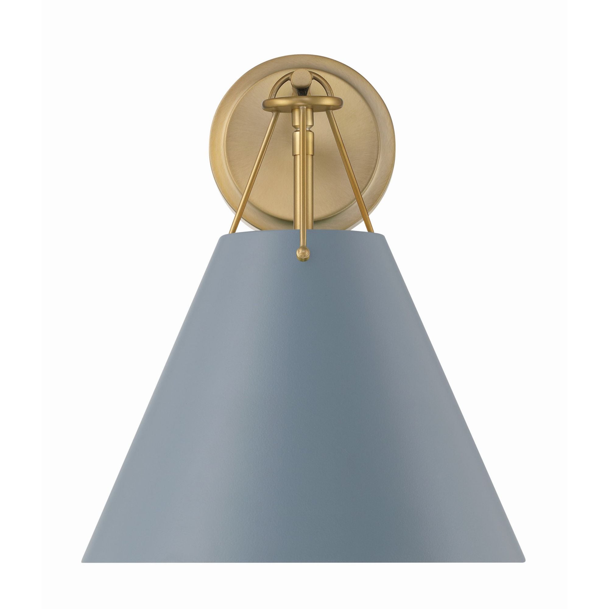 Xavier 1 Light Vibrant Gold + Blue Sconce Steel Shade 10"W x 12.5"H x 10.5"D