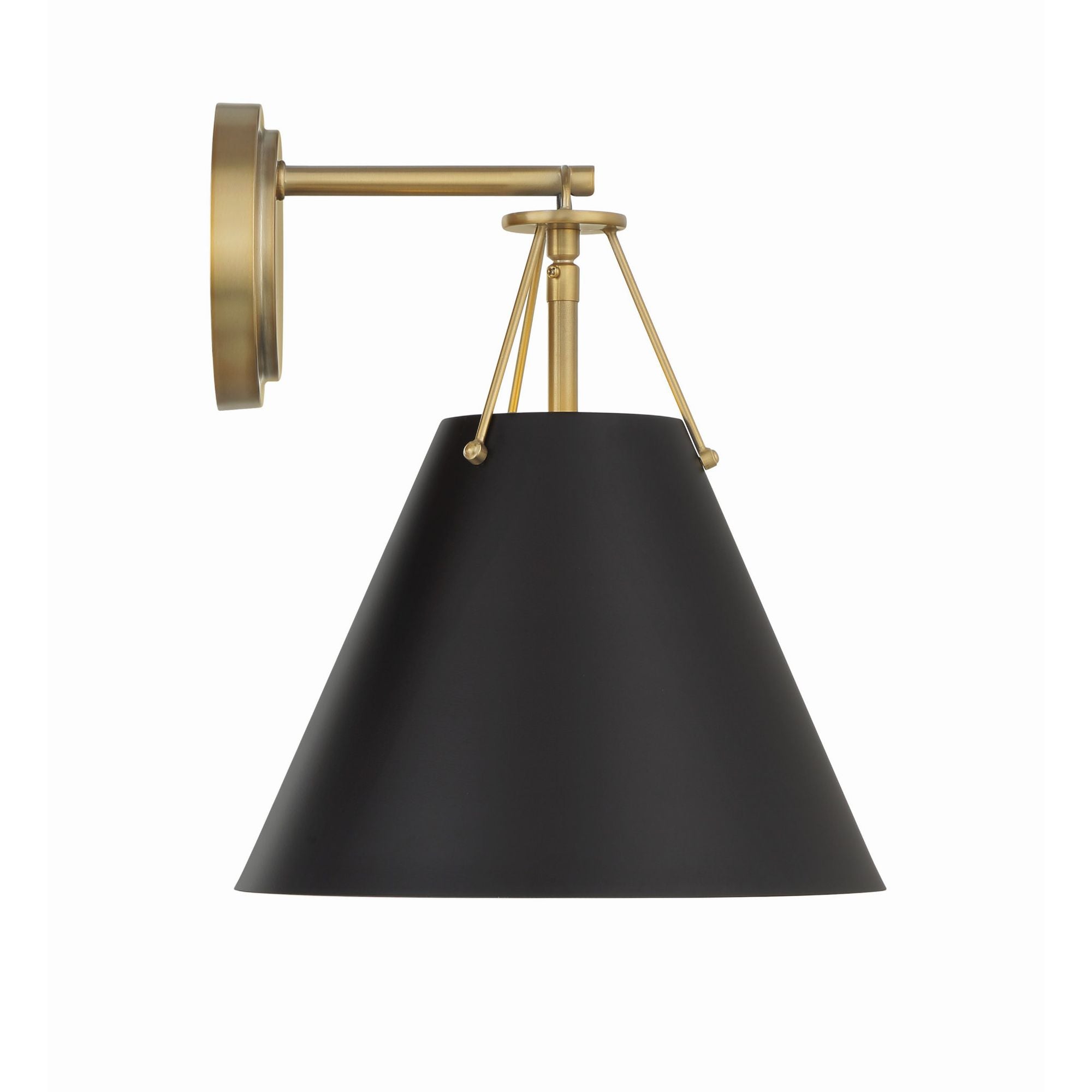 Xavier 10'' Vibrant Gold Sconce Black 10"W x 12.5"H x 10.5"D