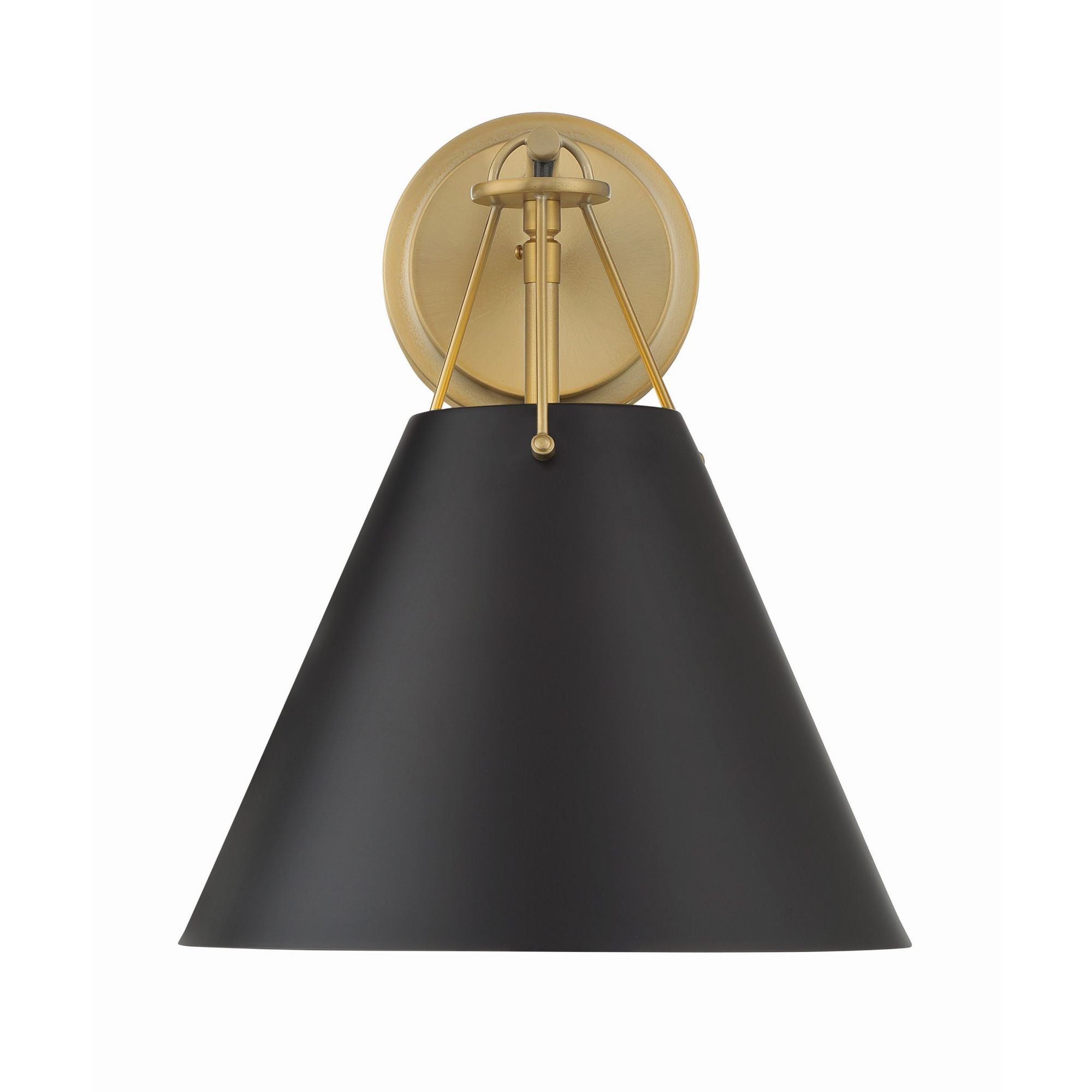 Xavier 10'' Vibrant Gold Sconce Black 10"W x 12.5"H x 10.5"D