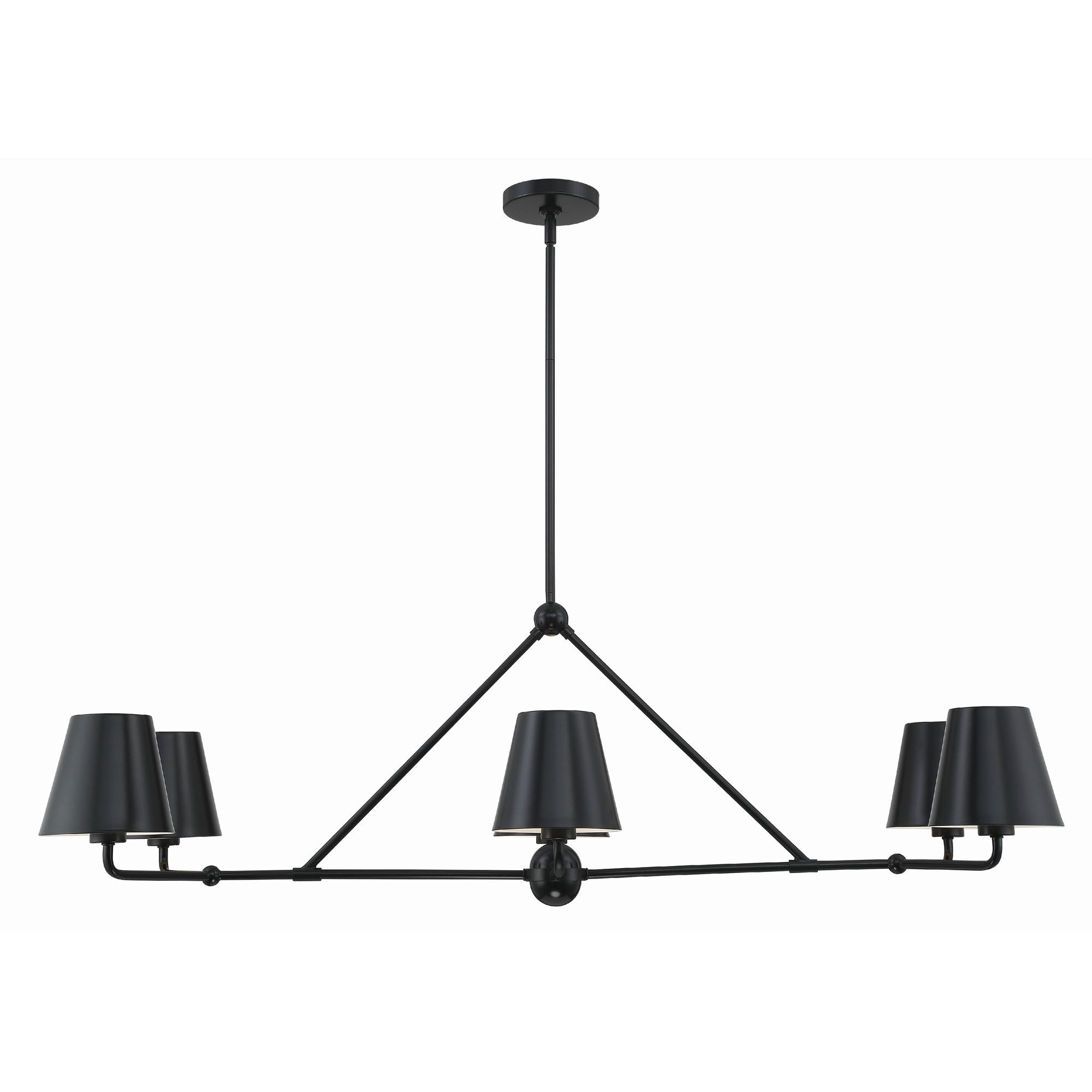 Xavier 46'' Matte Black Linear Chandelier Black 46"W x 14.75"H x 18"D