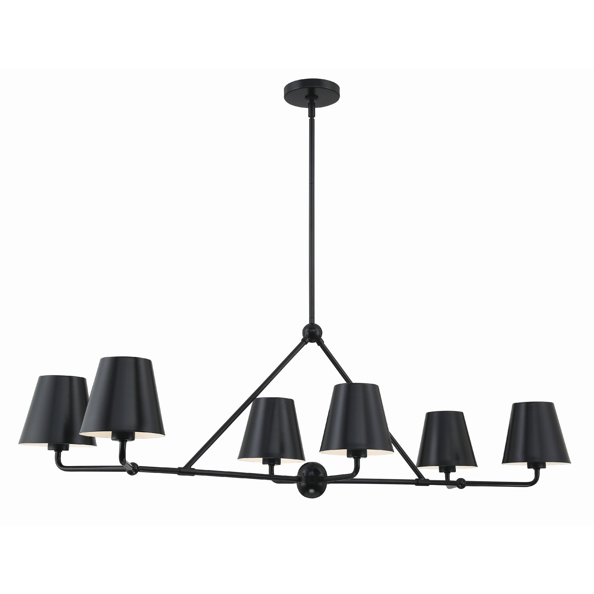 Xavier 46'' Matte Black Linear Chandelier Black 46"W x 14.75"H x 18"D