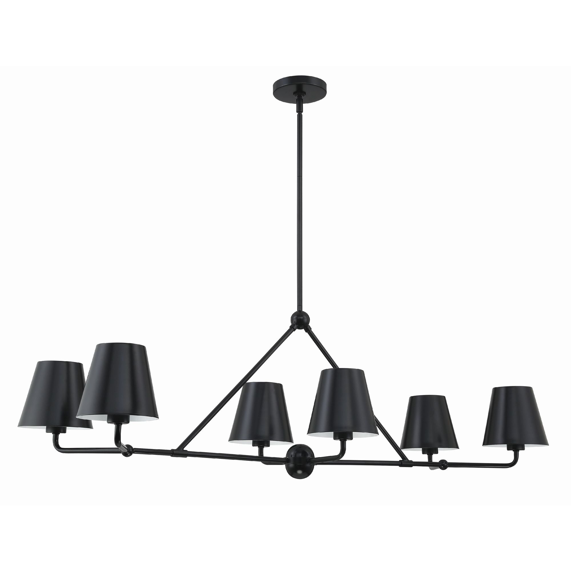Xavier 46'' Matte Black Linear Chandelier Black 46"W x 14.75"H x 18"D