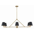 Xavier 6 Light Vibrant Gold Linear Chandelier Steel Shade 46"W x 14.75