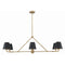Xavier 6 Light Vibrant Gold Linear Chandelier Steel Shade 46"W x 14.75