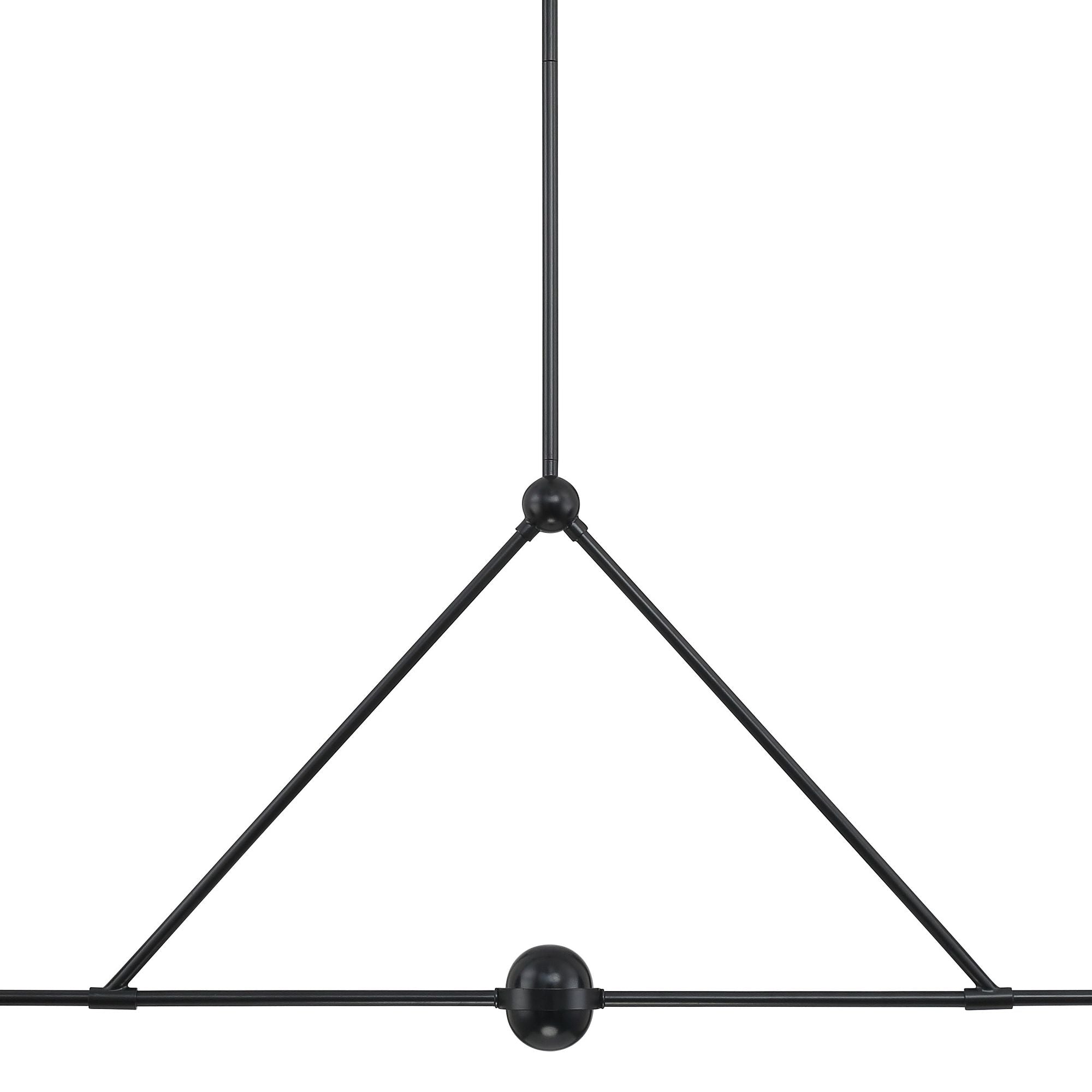 Xavier 4 Light Matte Black Linear Chandelier Steel Shade 54"W x 17"H x 10"D