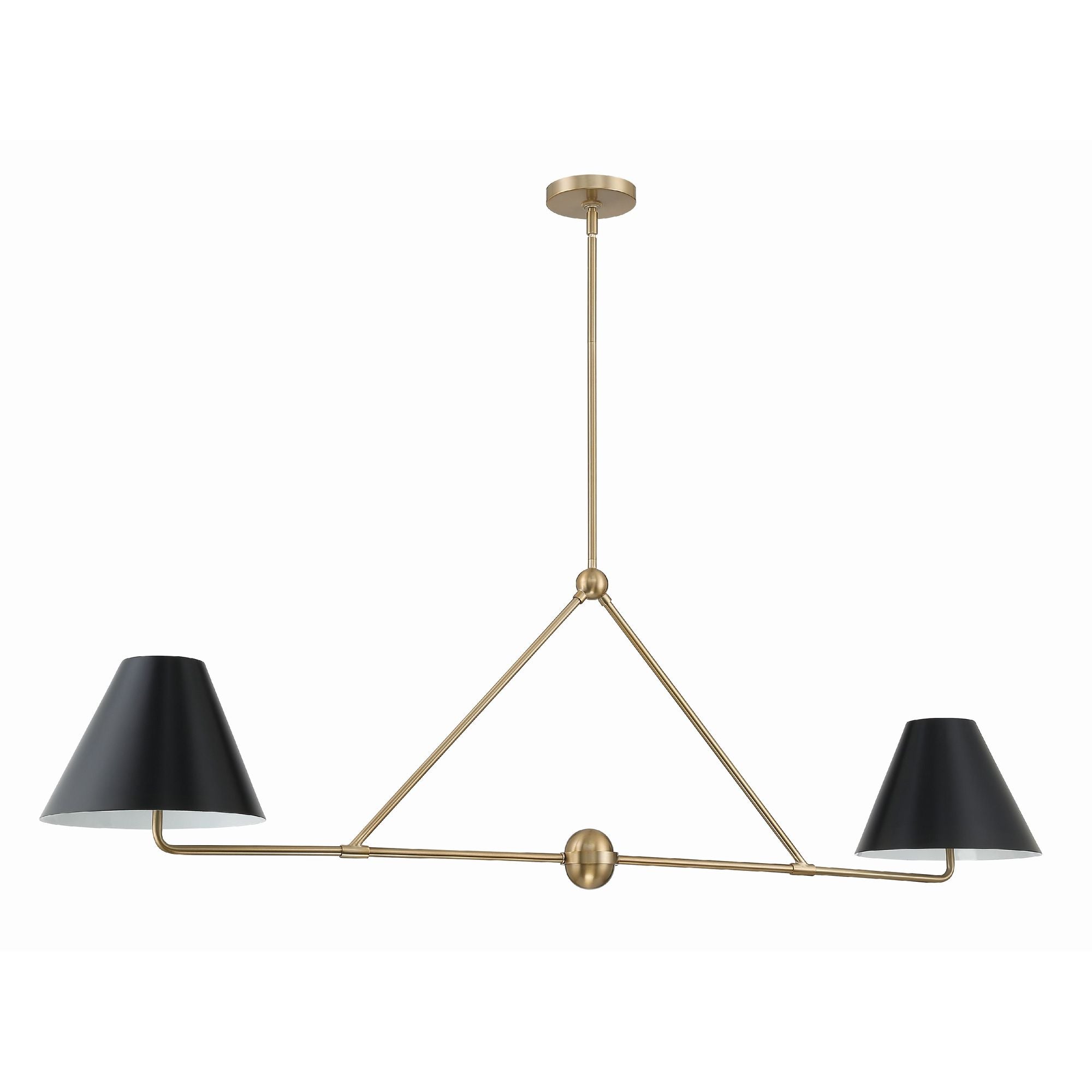 Xavier 54'' Vibrant Gold Linear Chandelier Black 54"W x 17"H x 10"D