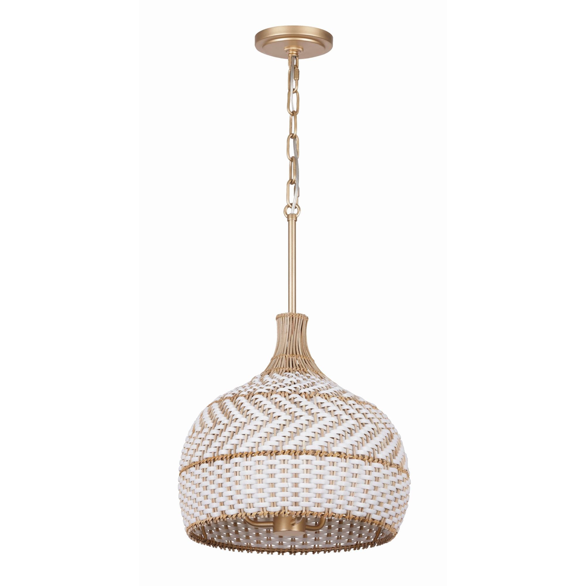 Zanzibar 14'' Soft Gold Pendant Tan 14"W x 14"H x 14"D