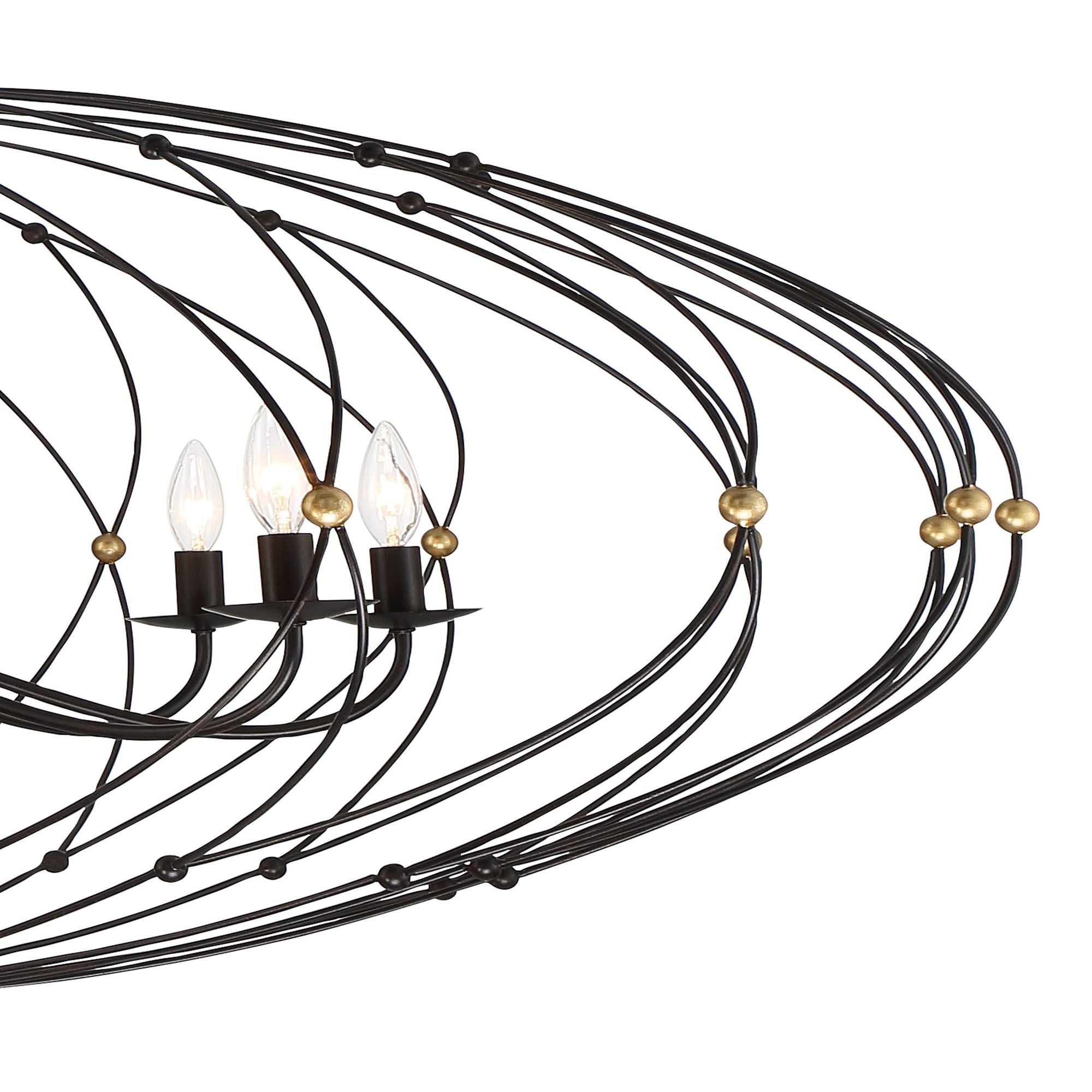 Zucca 10 Light English Bronze + Antique Gold Chandelier